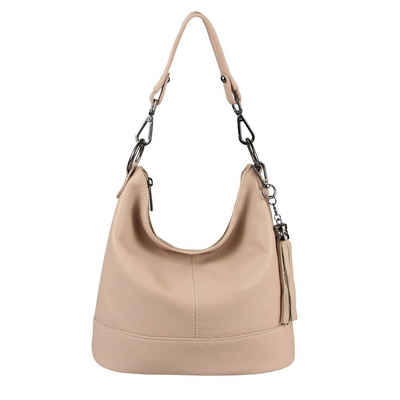 ITALYSHOP24 Schultertasche Made in Italy Damen Leder Tasche Сумки для покупок, als Handtasche, CrossOver, Umhängetasche tragbar