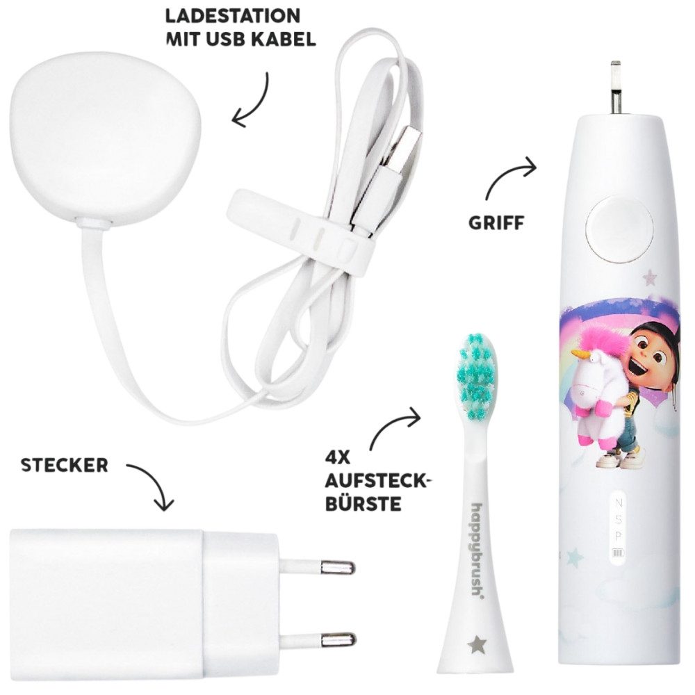 happybrush Elektrische Kinderzahnbürste ECO VIBE KIDS Agnes - Elektrische Zahnbürste - weiß