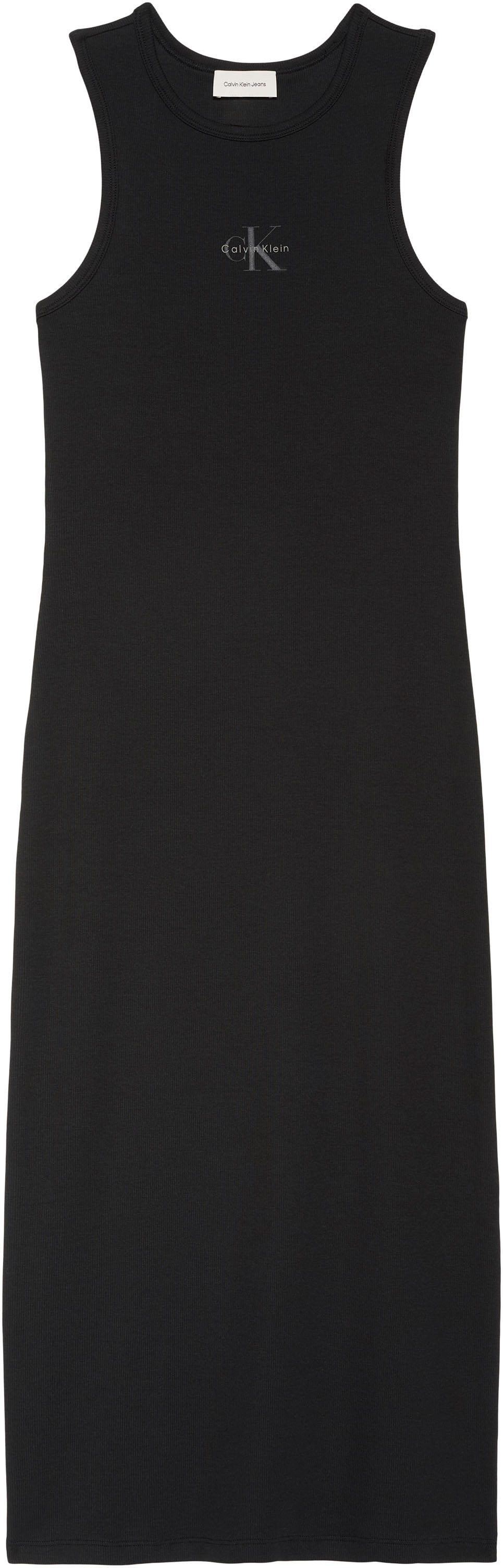 Calvin Klein Jeans Trägerkleid MONOLOGO BABY RIB TANK MIDI Figurbetonte Passform mit Rundhalsausschnitt