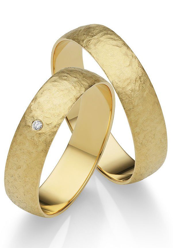 Firetti Trauring Schmuck Geschenk Gold 375 Hochzeit Ehering "LIEBE", Made in Germany, wahlweise mit oder ohne Brillant