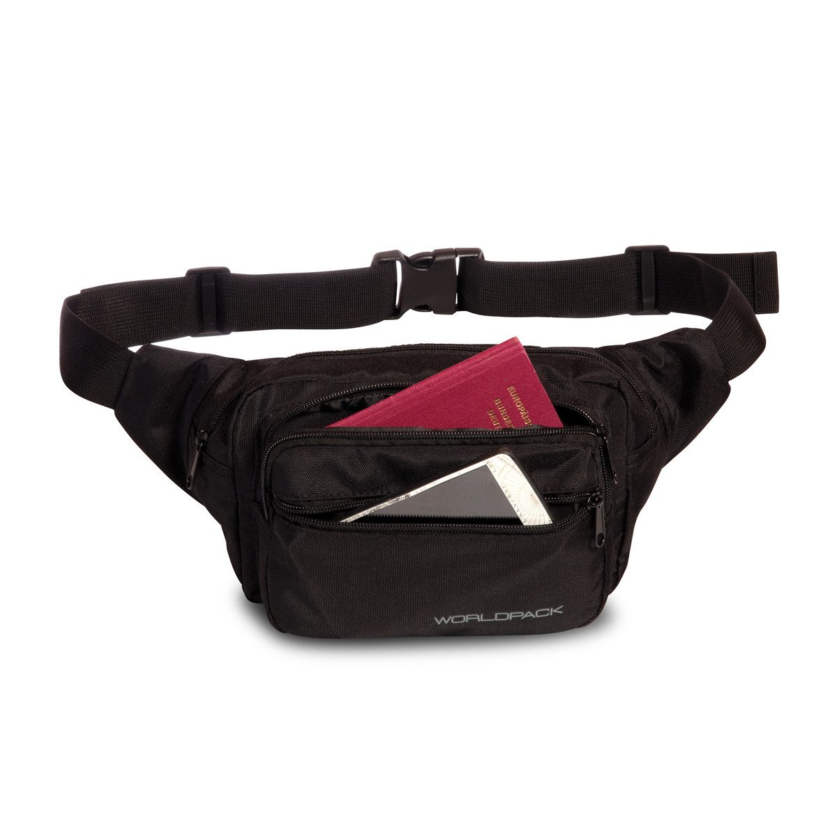 fabrizio® Bauchtasche Hüfttasche Gürteltasche Worldpack, verstellbarer Gurt, bis max. 130 cm Umfang