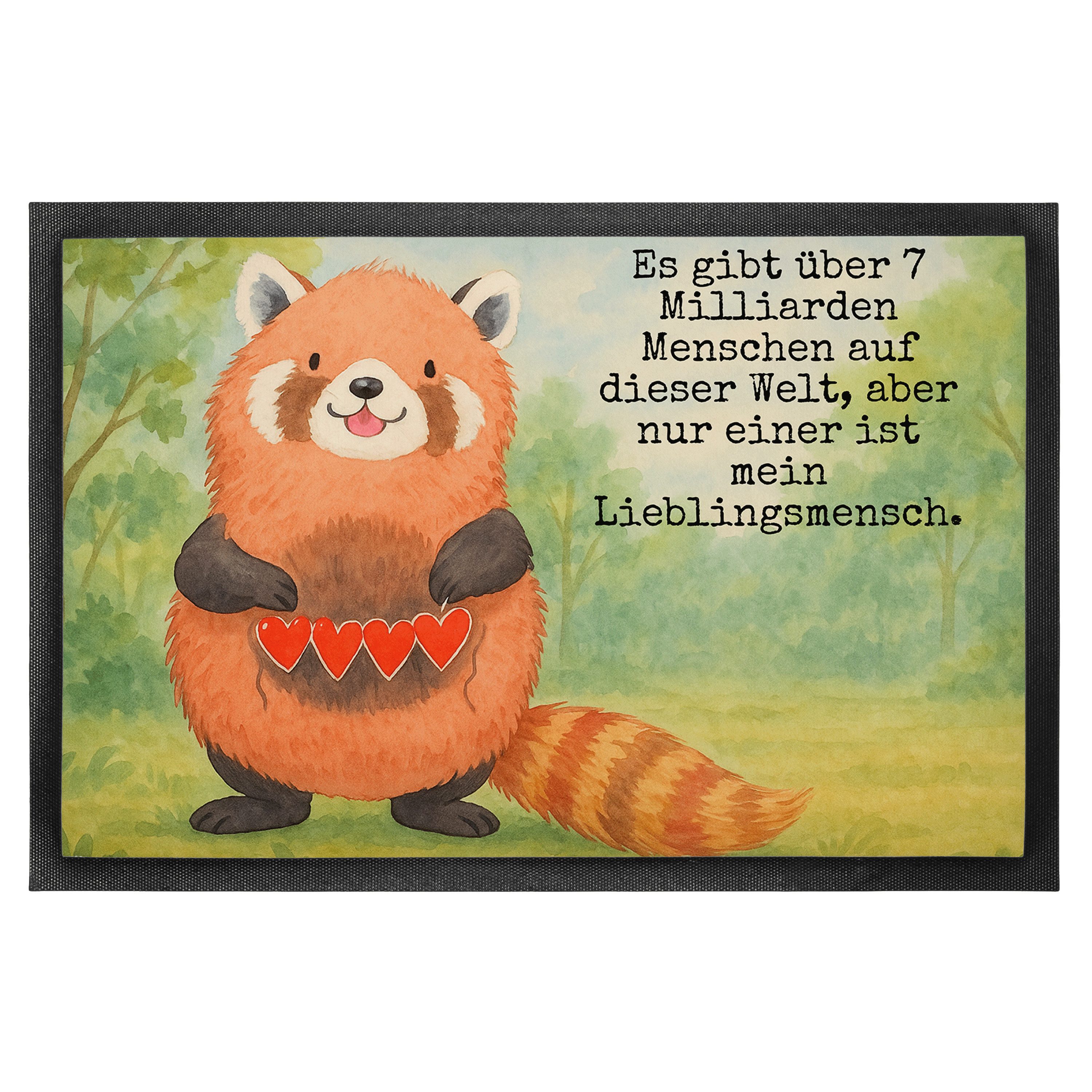 Mr. & Mrs. Panda Fußmatte Roter Panda Design, fußmatte 40 x 60 cm, Weiß, Liebe, Fußmatten, Schu, Höhe: 40 mm