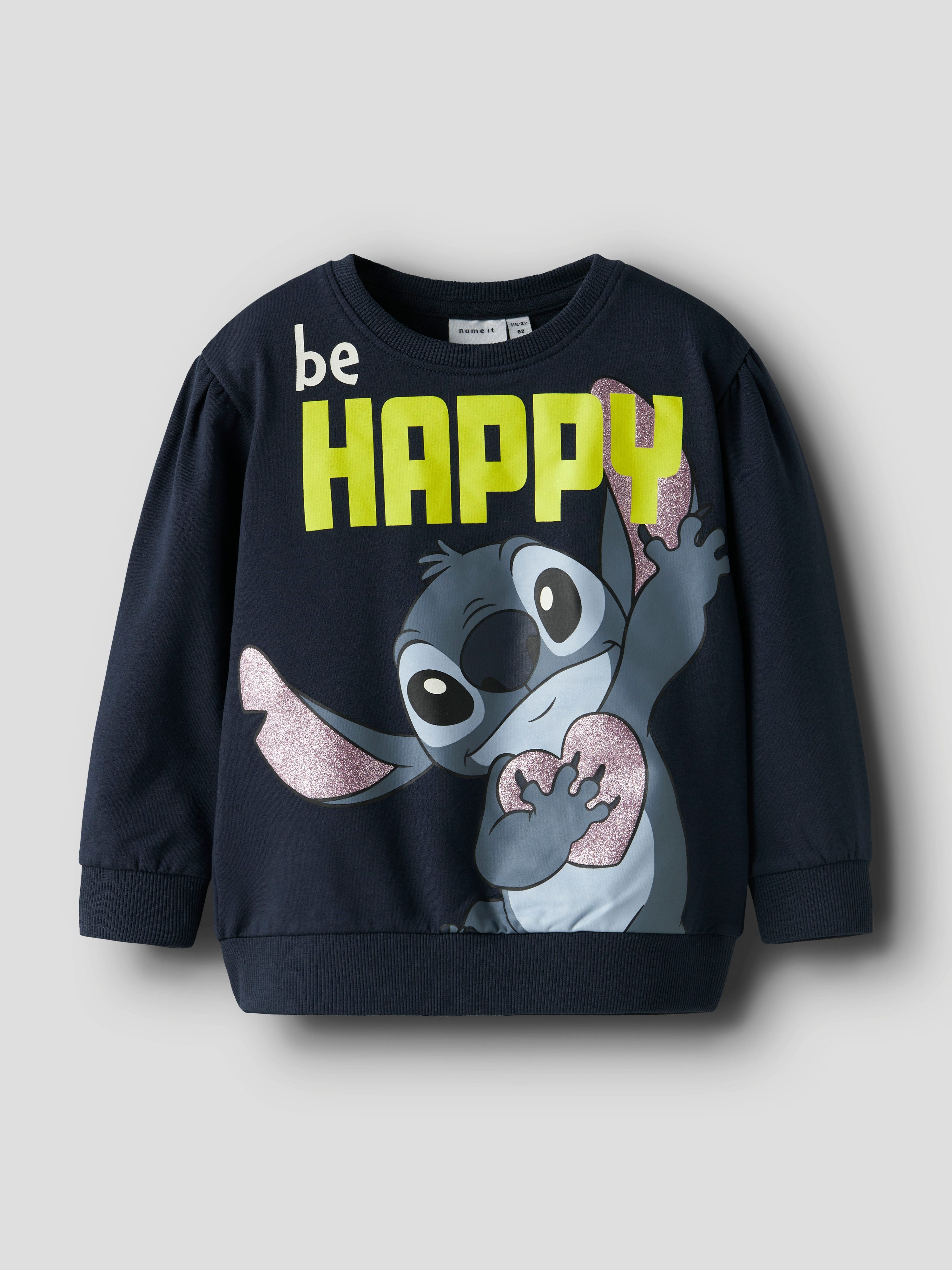 Name It Sweatshirt NMFDIDI STITCH SWEAT UNB NOOS WDI mit Glitzerprint für einen funkelnden und coolen Loo