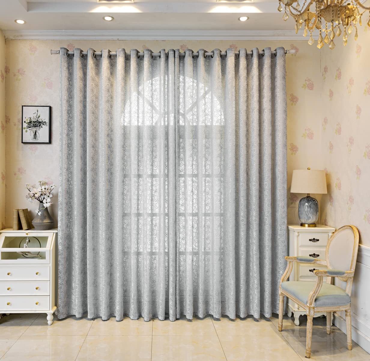 M&W DAS DESIGN Vorhang Wohnzimmer Schlafzimmer​​ Mit ösen 140Bx245H (1er), 2 für Paar