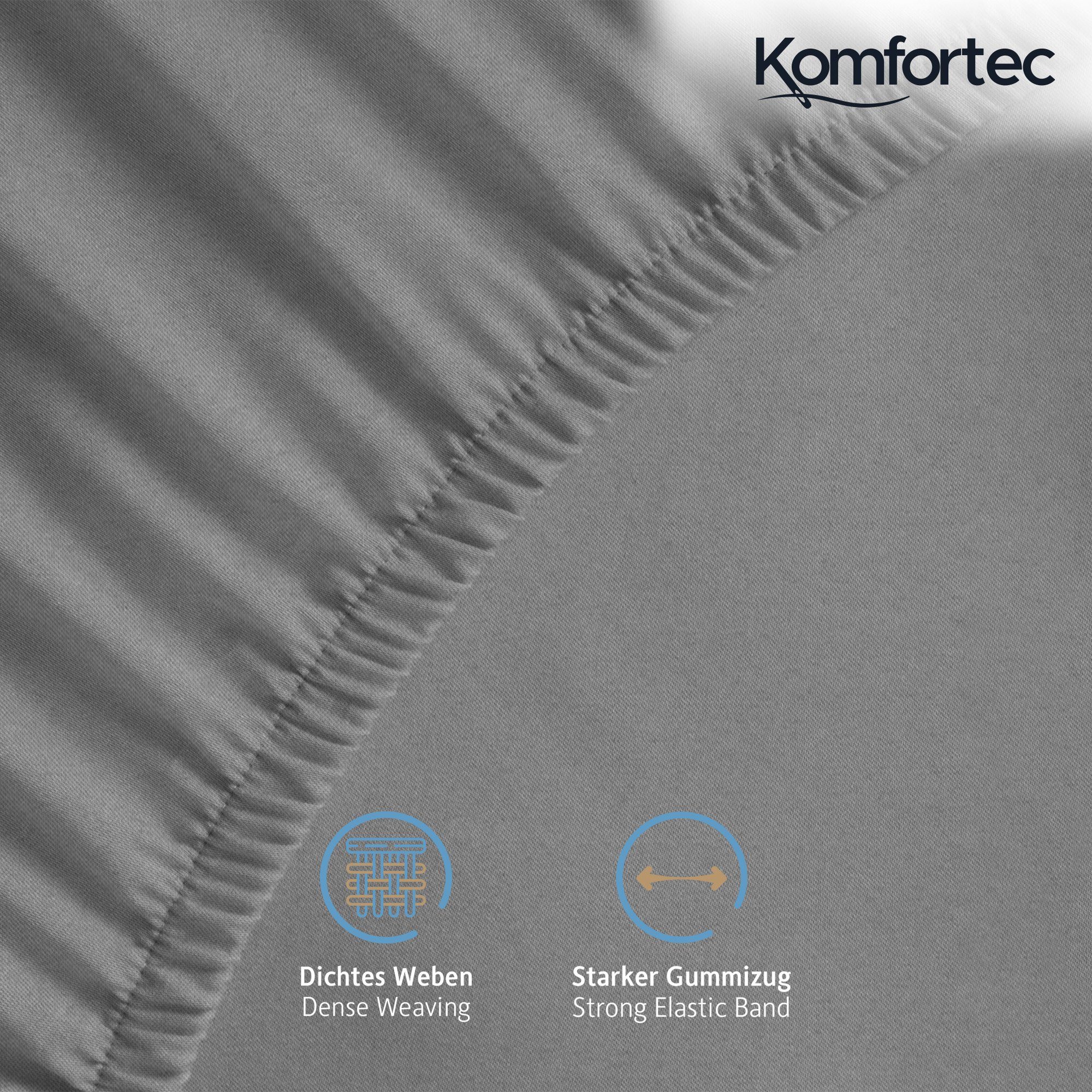 Komfortec Spannbettlaken Jersey Spannbettuch, 90x200, 140x200, 160x200, 180 günstig online kaufen