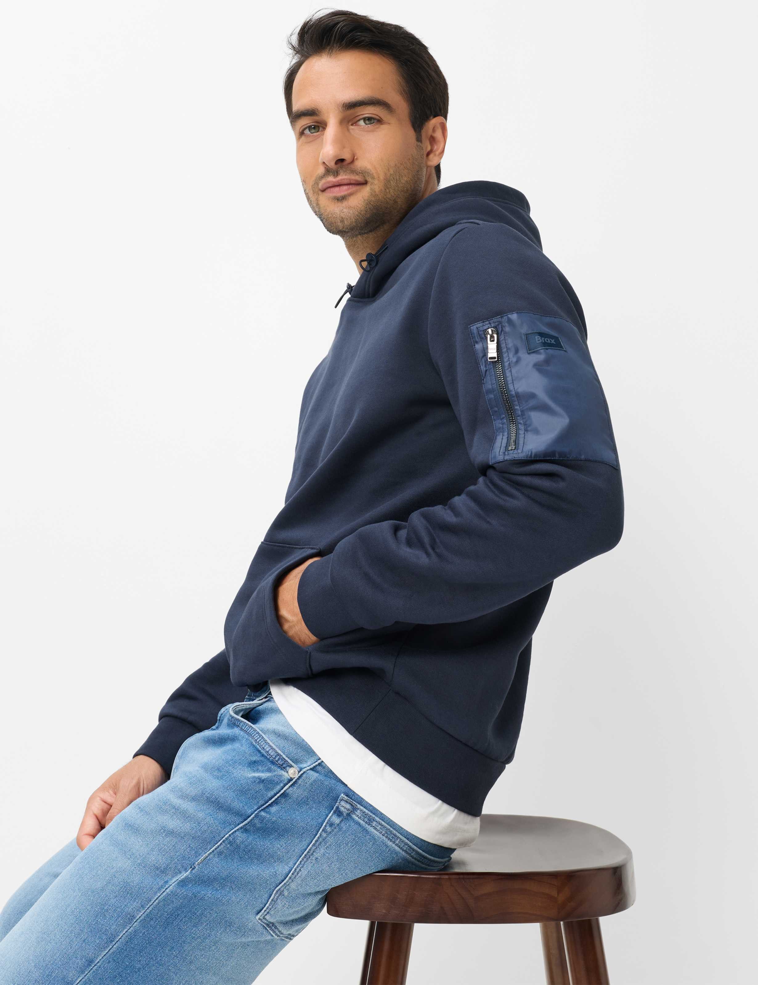 Brax Hoodie Style SULLIVAN Sweat: Hoodie im Baumwollmix – Bild 3 von 5