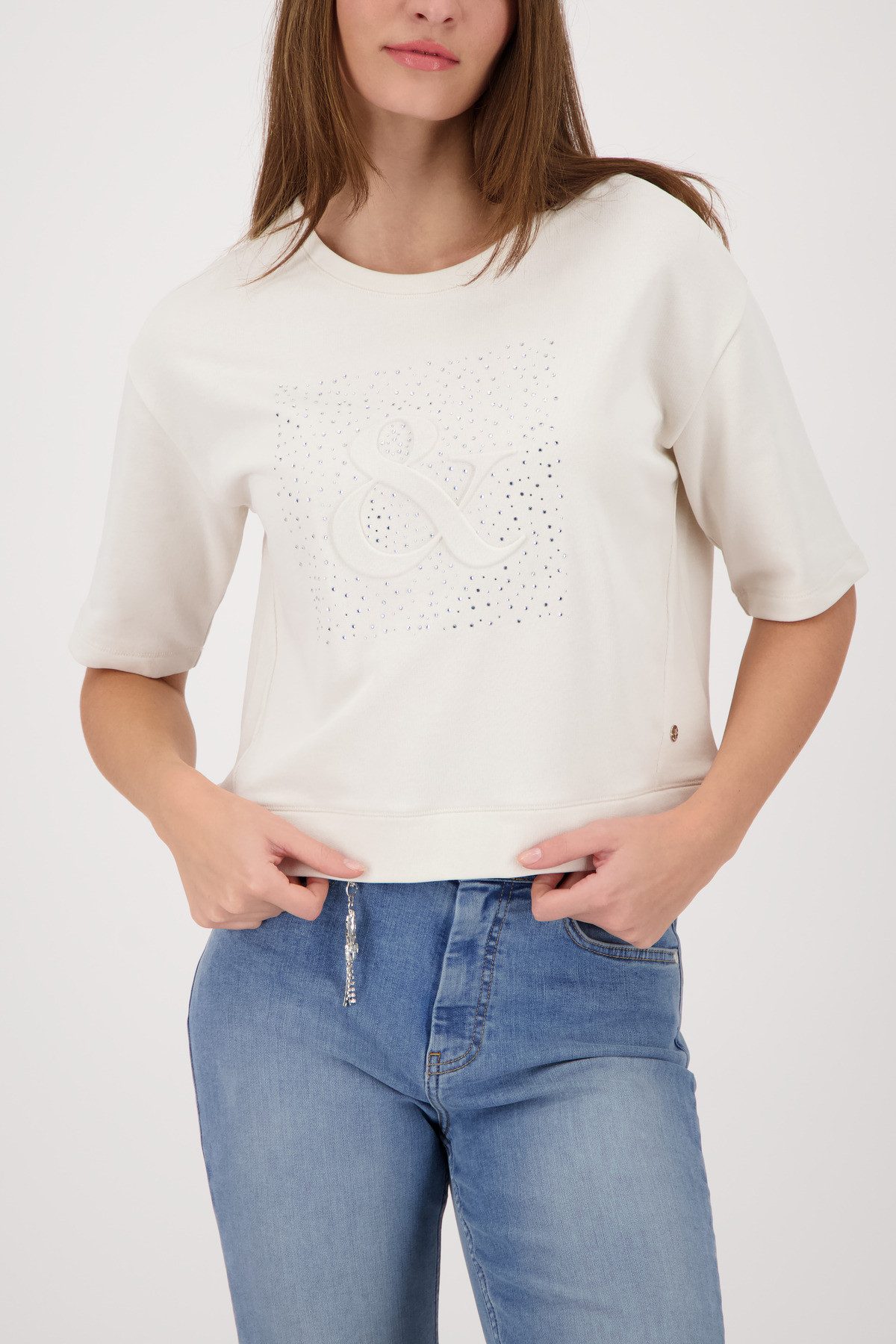 Monari Sweatshirt Sweatshirt Basic Schmuck Regular fit mit Schmuck