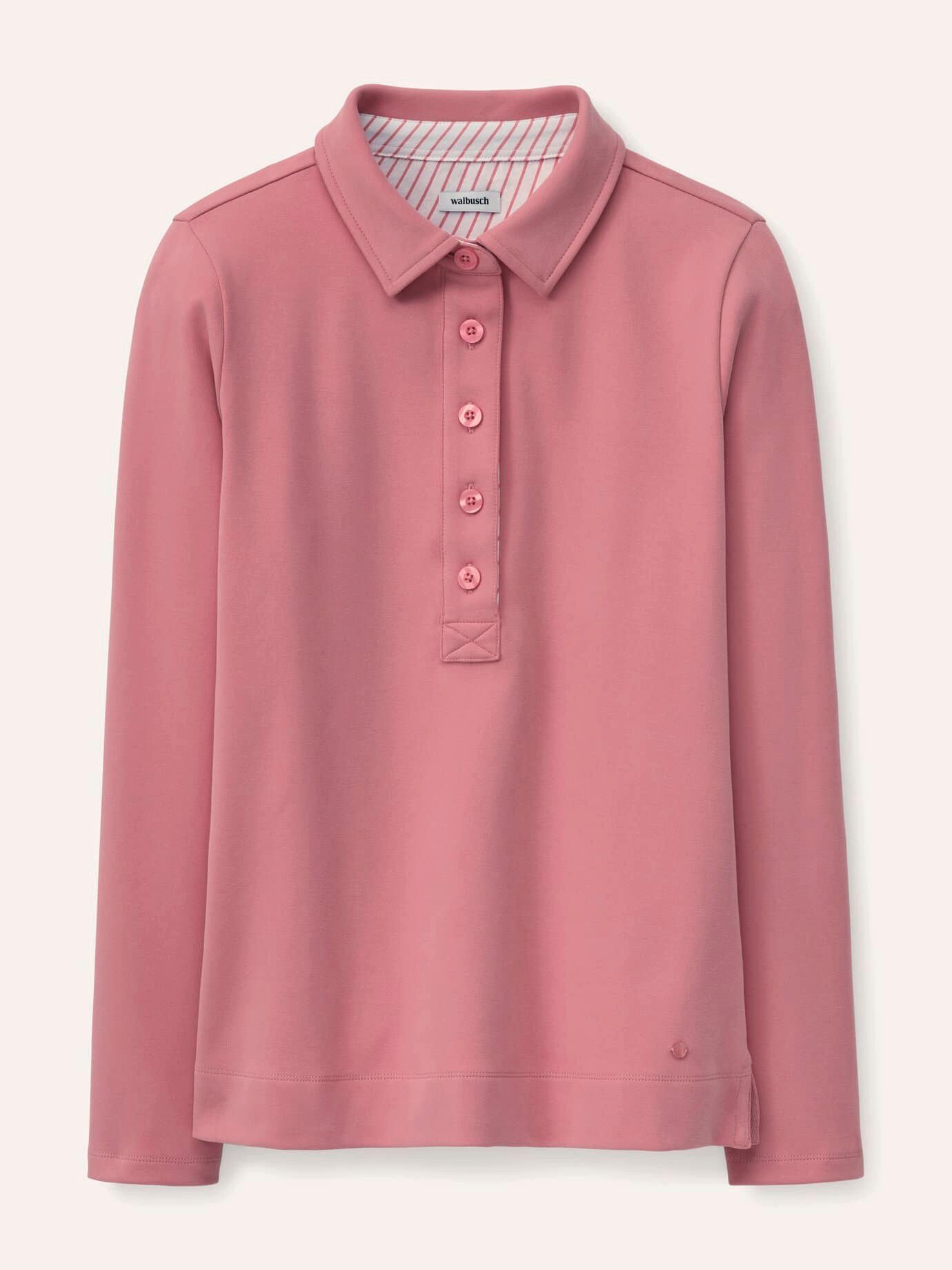 Walbusch Poloshirt Damen Poloshirt aus Baumwolle Polokragen Langarm, Polokragen