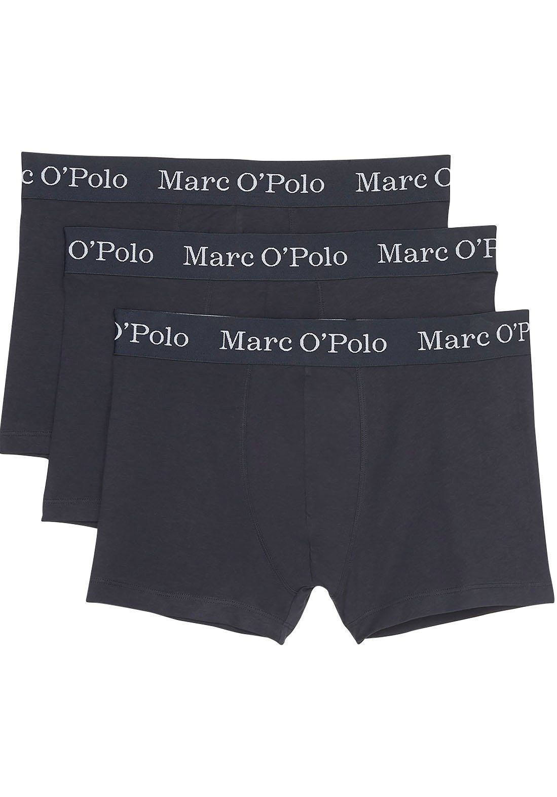 Marc O'Polo Boxershorts Elastischer 3-St) (Packung, navy Elements Logobund dark