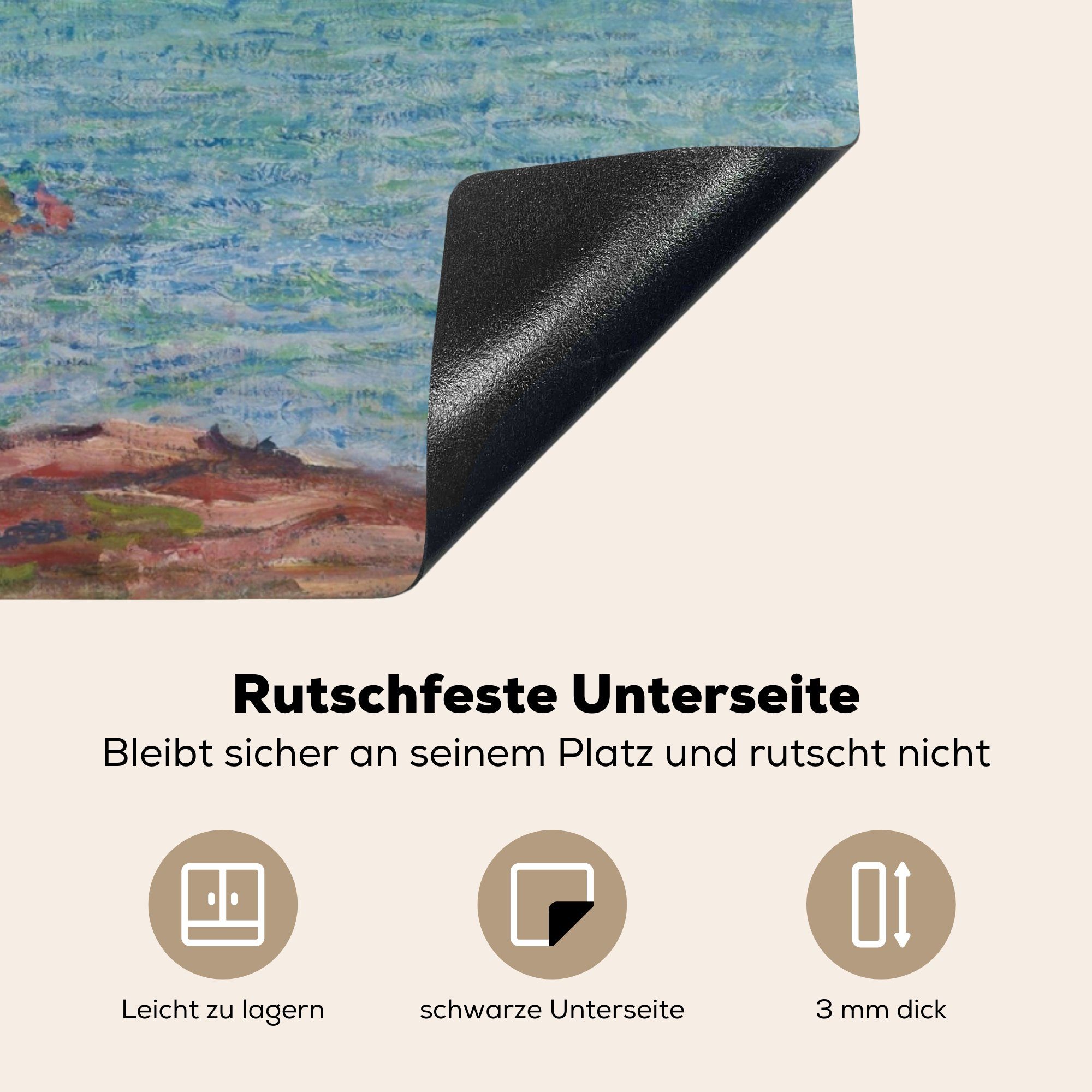 von 78x78 Arbeitsplatte Esterel-Gebirge Vinyl, für MuchoWow Gemälde küche (1 Herdblende-/Abdeckplatte cm, Monet, tlg), Ceranfeldabdeckung, Das Claude -