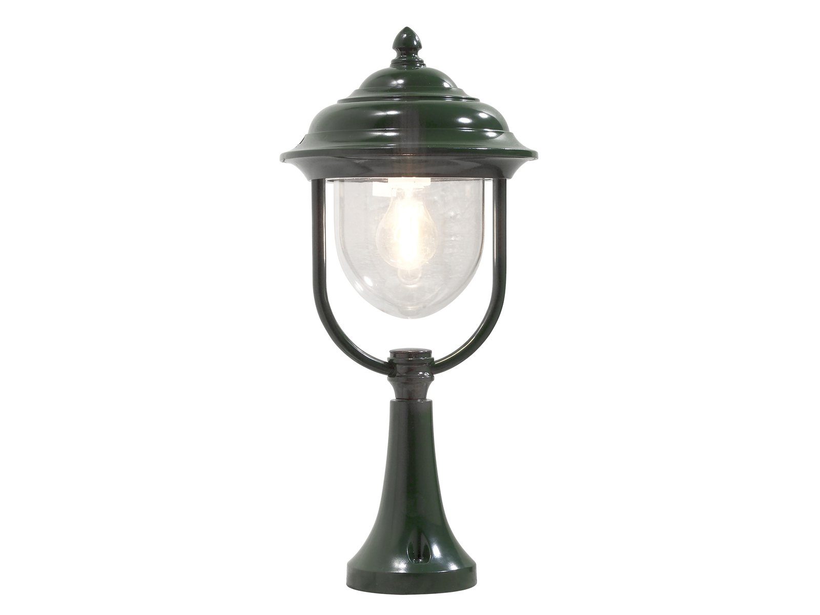 KONSTSMIDE LED Sockelleuchte, LED wechselbar, Warmweiß, Garten-laterne Landhausstil, Terrassenleuchten Gartenweg, Grün H: 54cm
