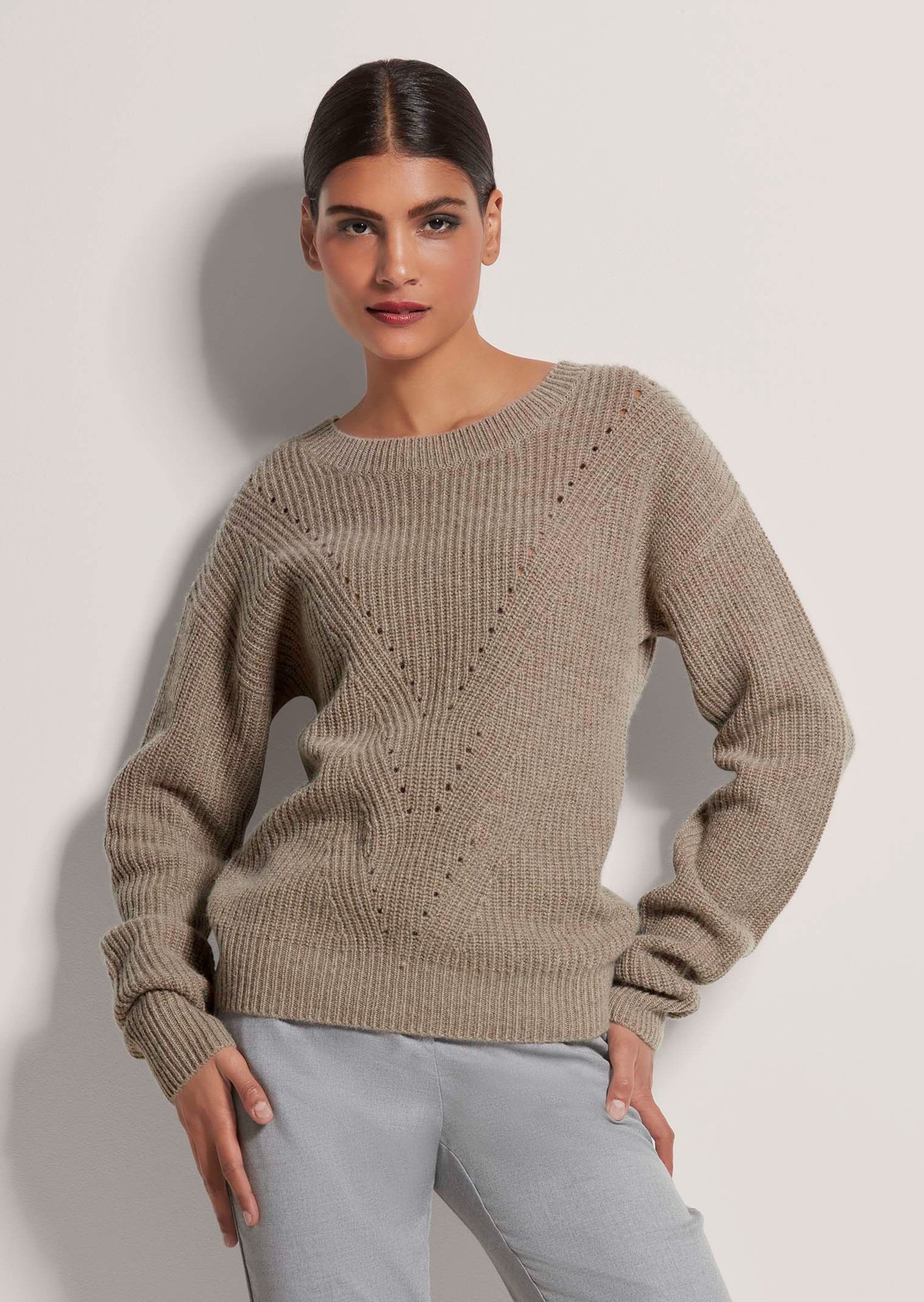 Strickpullover Rundhals-Pullover