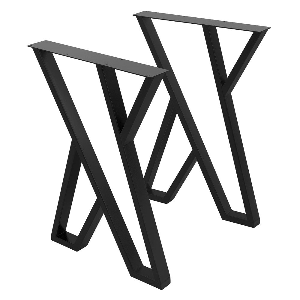 ML-DESIGN Tischbein 2er Set Tischgestell Tischkufen Möbelfüße aus Stahl Industriedesign, Kufengestell X-Form Schwarz für Esstisch/Schreibtisch DIY-Projekte