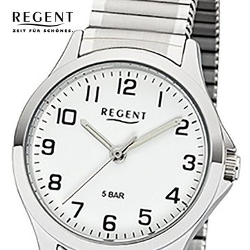 Regent Quarzuhr Regent Damen Uhr 2242424 Metall Quarz, (Analoguhr), Damen Armbanduhr rund, klein (ca. 29mm), Metallarmband