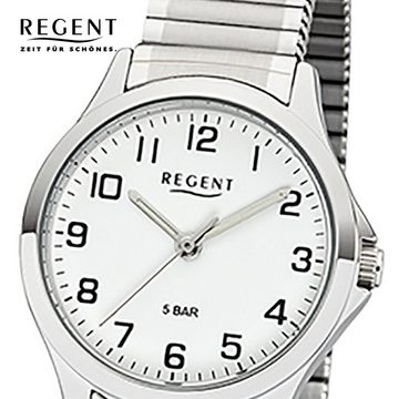 Regent Quarzuhr Regent Damen Uhr 2242424 Metall Quarz, Damen Armbanduhr rund, klein (ca. 29mm), Metallarmband