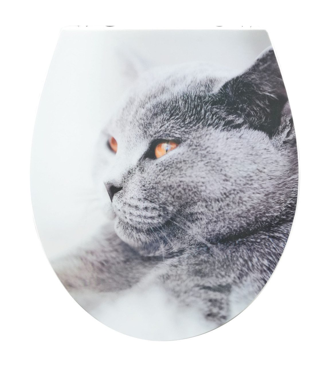 Primaster WC-Sitz Primaster WC-Sitz mit Absenkautomatik Katze 3D, Abnehmbar Absenkautomatik