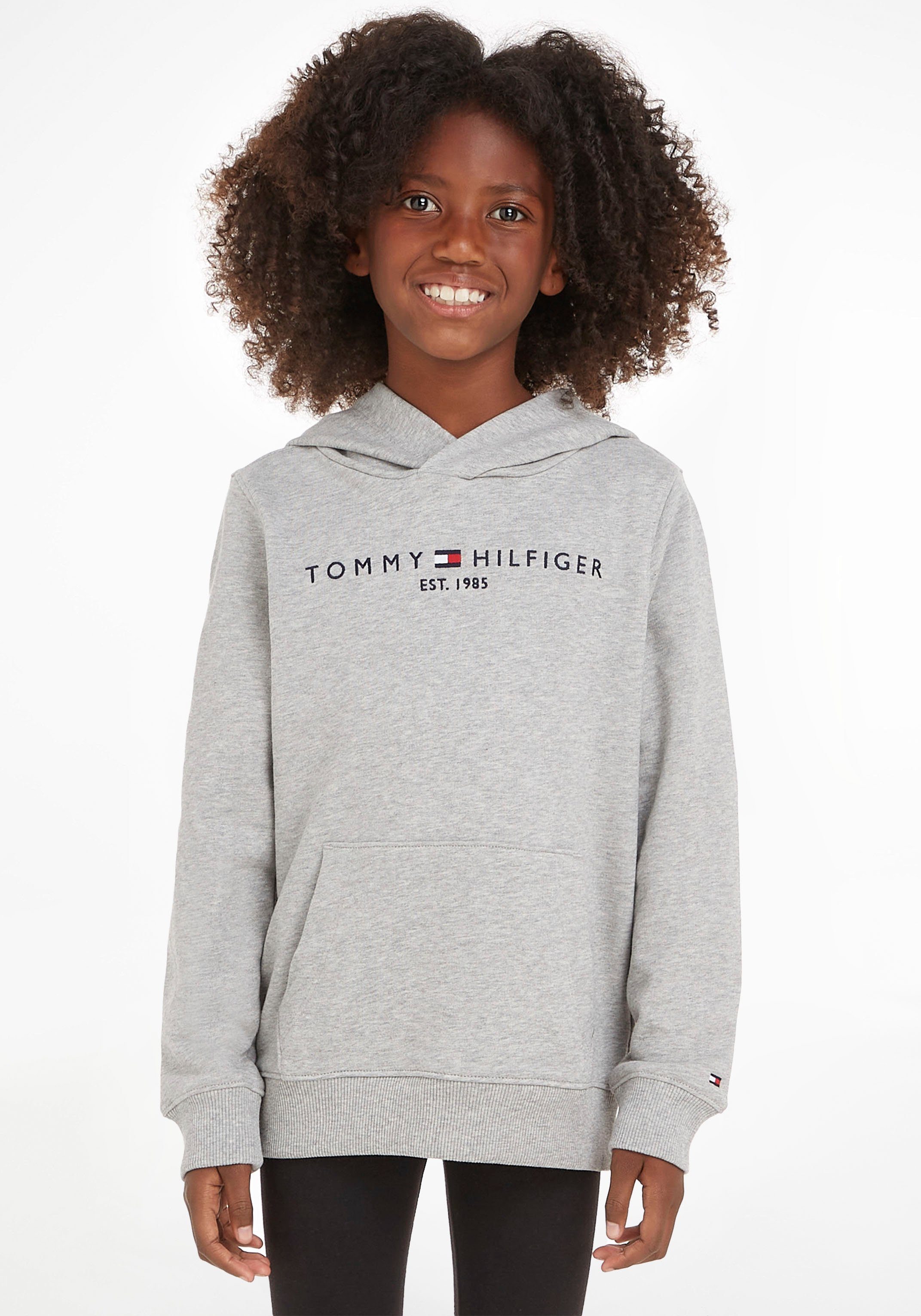 Jungen für ESSENTIAL HOODIE Hilfiger Kapuzensweatshirt Mädchen Tommy und