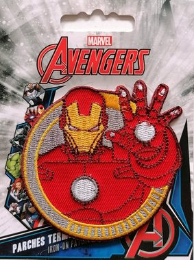 MARVEL Aufnäher Bügelbild, Aufbügler, Applikationen, Patches, Flicken, zum aufbügeln, Polyester, Avengers Iron Man Comic Hand - Größe: 6,6 x 6,7 cm
