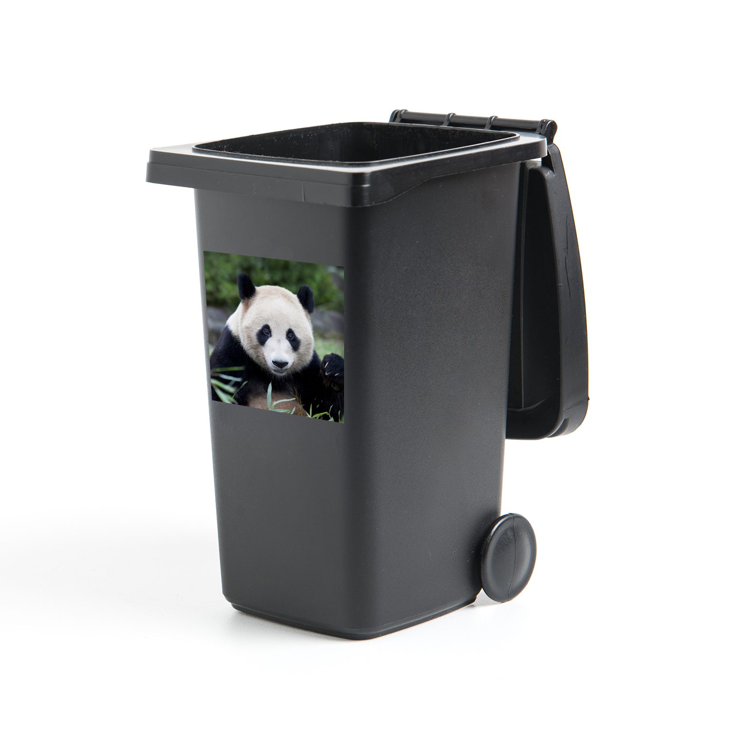 MuchoWow Wandsticker Großer Panda - Gras - Steine (1 St), Mülleimer-aufkleber, Mülltonne, Sticker, Container, Abfalbehälter