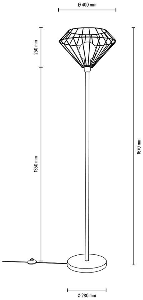 BRITOP LIGHTING aus Made Metall, Dekorative / Raquelle, ohne Europe LM Leuchtmittel, Leuchtmittel wechselbar, passende E27 Stehlampe in Leuchte exkl