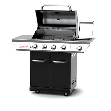 nexgrill Gasgrill 4B Evolution 4+1 Brenner, mit DIBS Edelstahl-Grillplatten & Seitenkochfeld, 15,4 KW, BxHxT. 127 x 120 x 57 cm