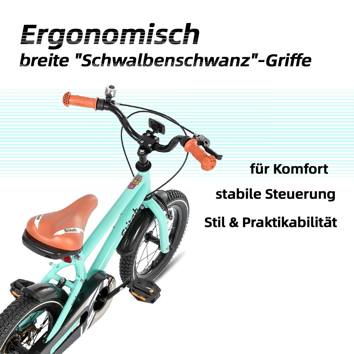 JOYSTAR Kinderfahrrad Totem 12/14/16/18/20 Zoll Kinderfahrrad für 2-11 jährige Jungen, mit Stützräder, Kotflügel, Front and rear dual brakes, Reflektorplatte