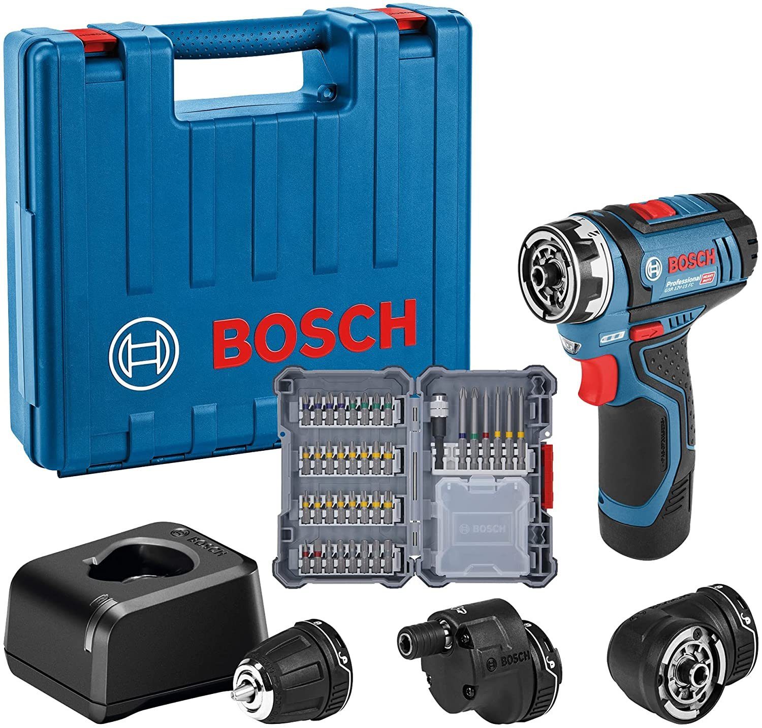 BOSCH Werkzeugset Bosch Professional Akku Bohrschrauber GSR 12V-15, (Set)