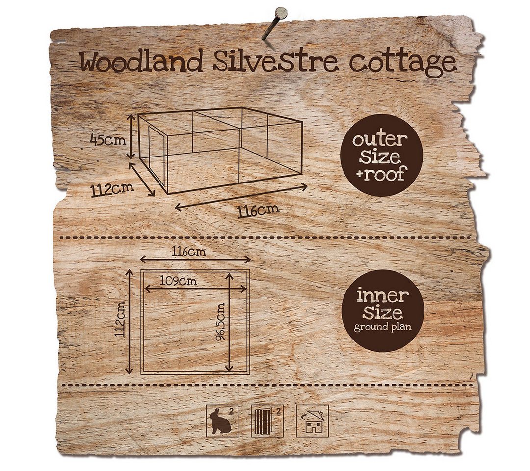 Thumbnail - DUVO+ Kleintierkäfig Kaninchenstall Silvestre Cottage im Landhausstiel