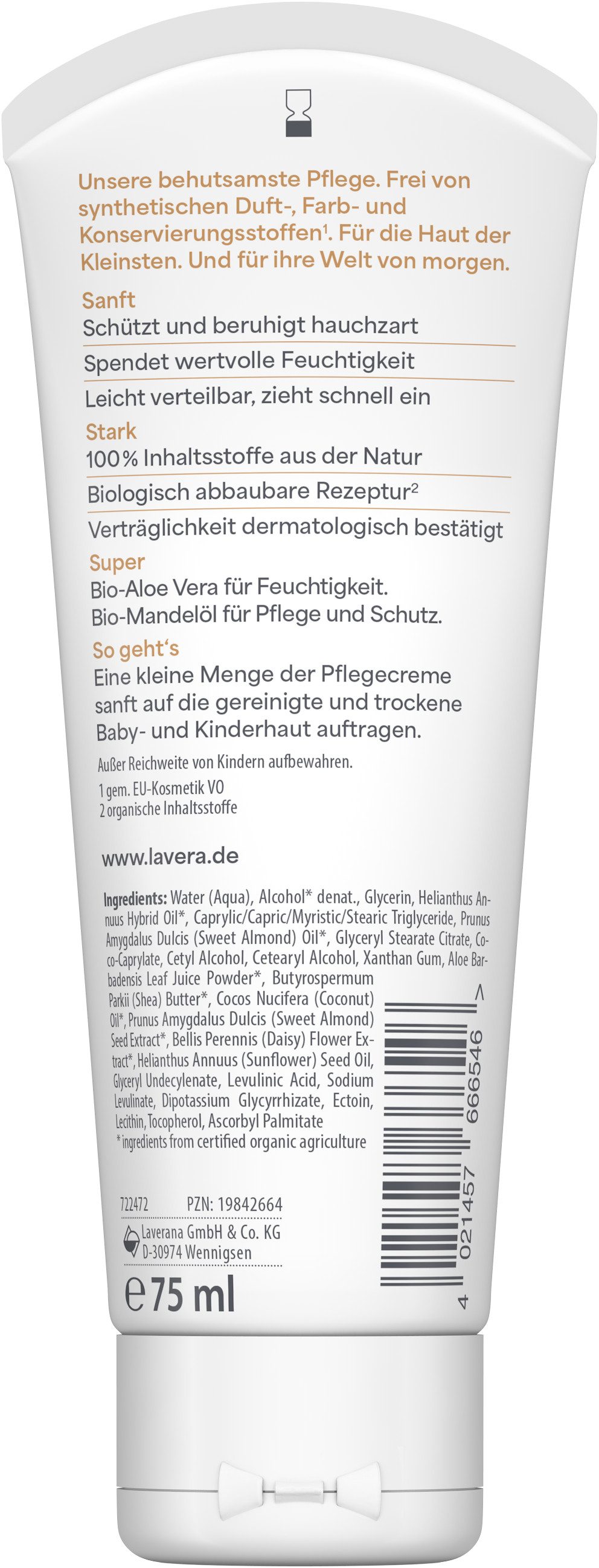 lavera Körpercreme Baby & Kinder Pflegecreme hauchzart