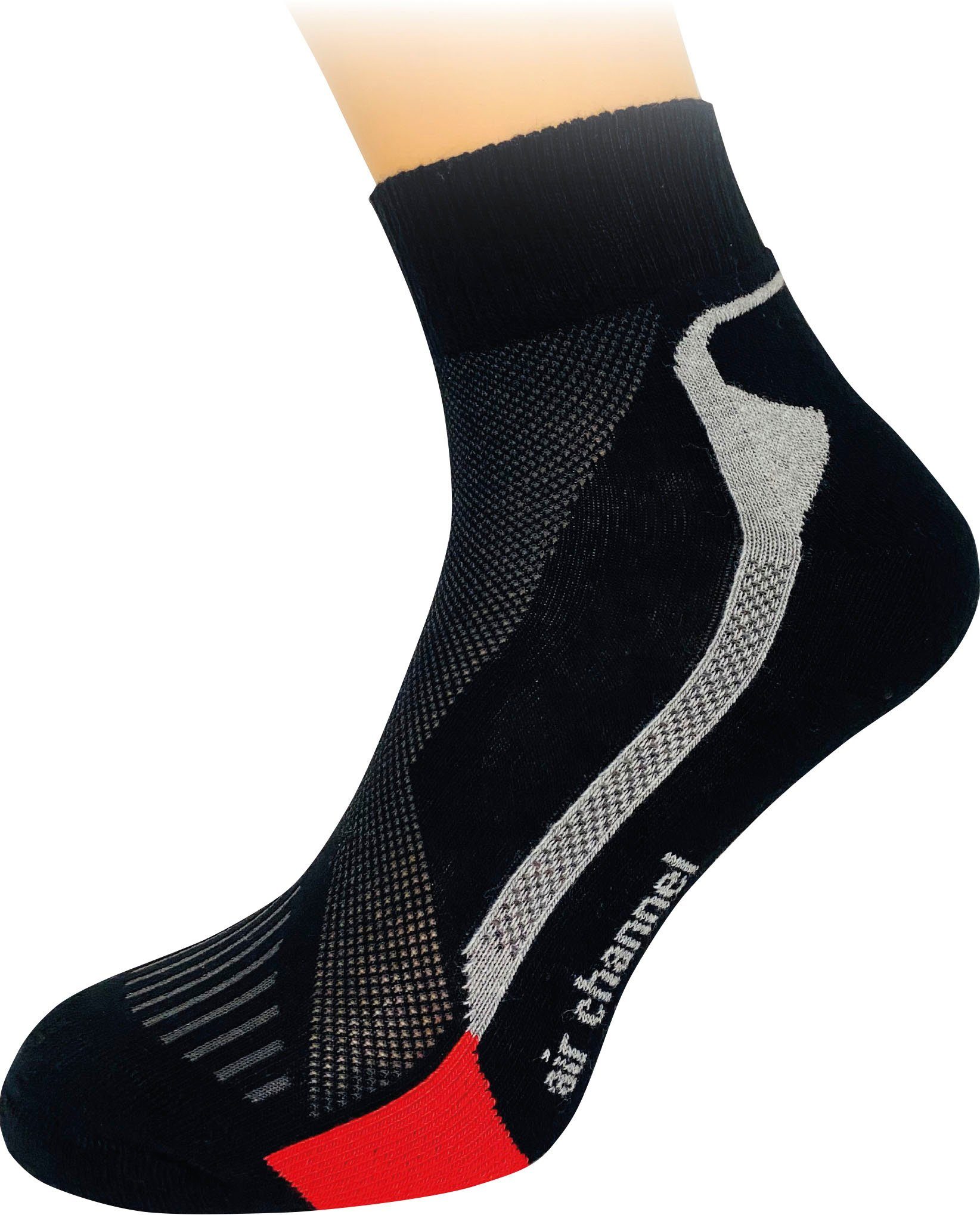 im Polsterung Zehen-, Laufbereich und Freizeitsocken Fußgut Fersen- (1-Paar), Klima-Aktiv-Socken