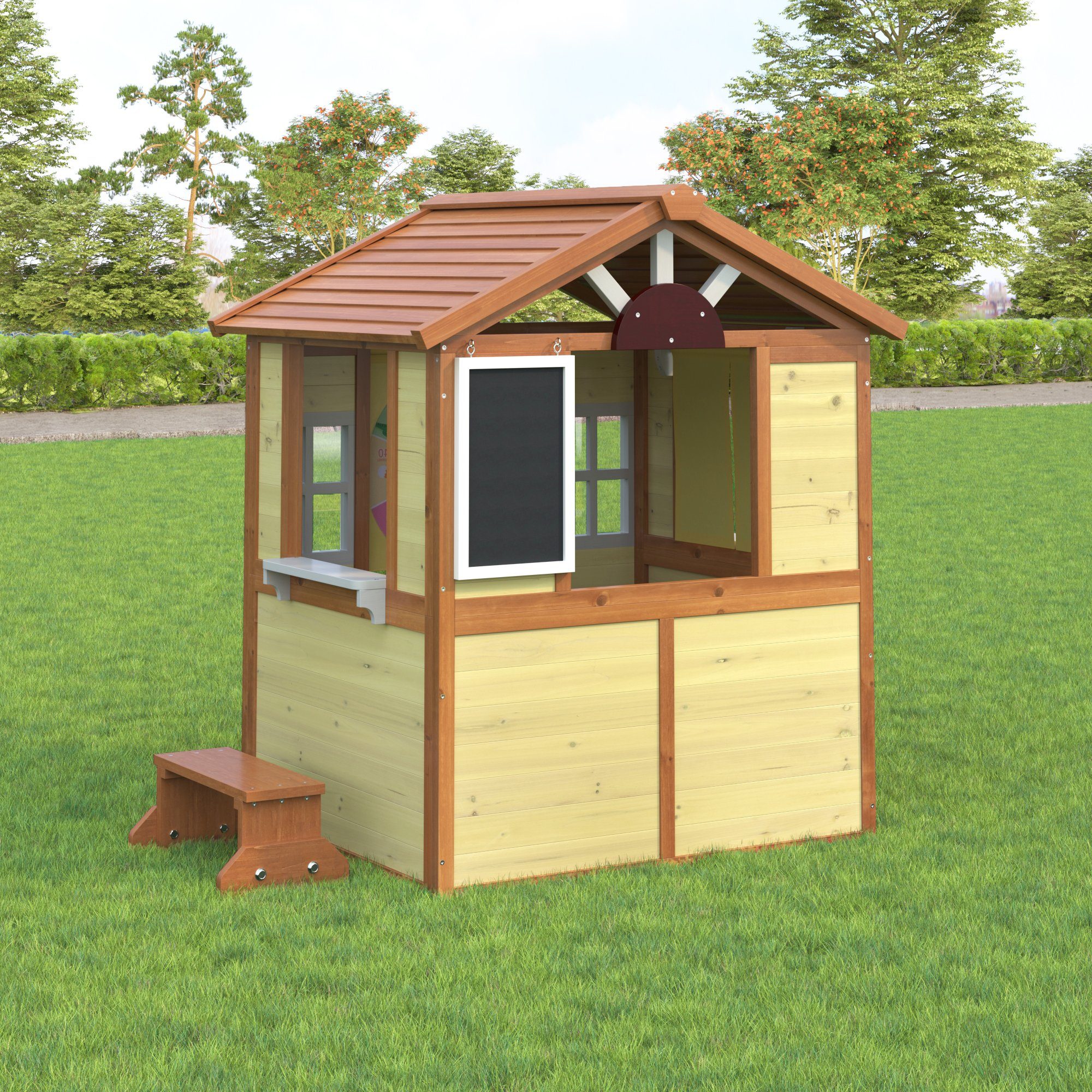 Merax Spielhaus Outdoor GartenSpielhaus aus Holz für Kinder