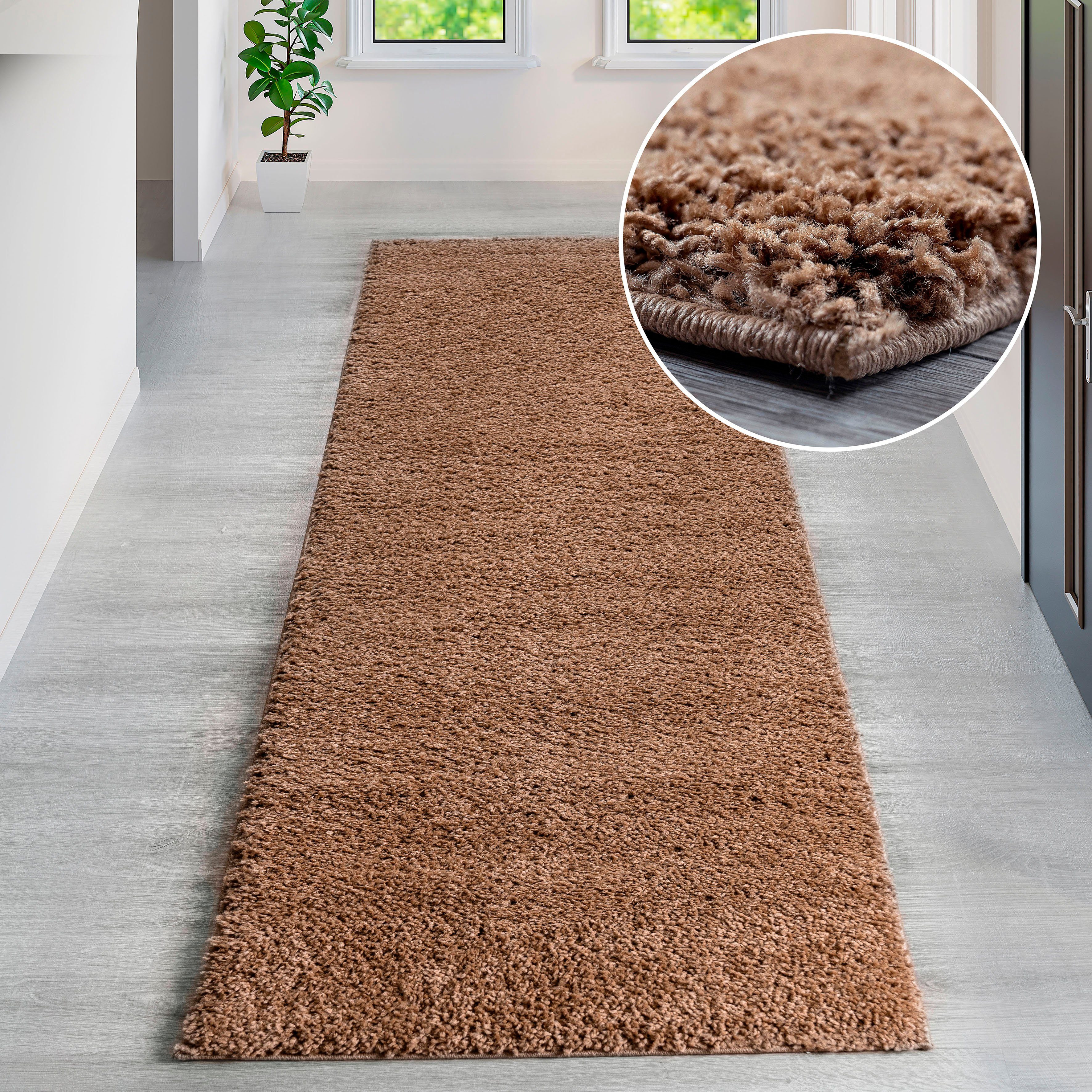 OTTO home Hochflor-Teppich Viva Shaggy, in Standard- und Premium-Qualität, 30 mm oder 45 mm Höhe, rechteckig, Uni Farben, einfarbig, weich, kuschelig, Läufer, Kundenliebling