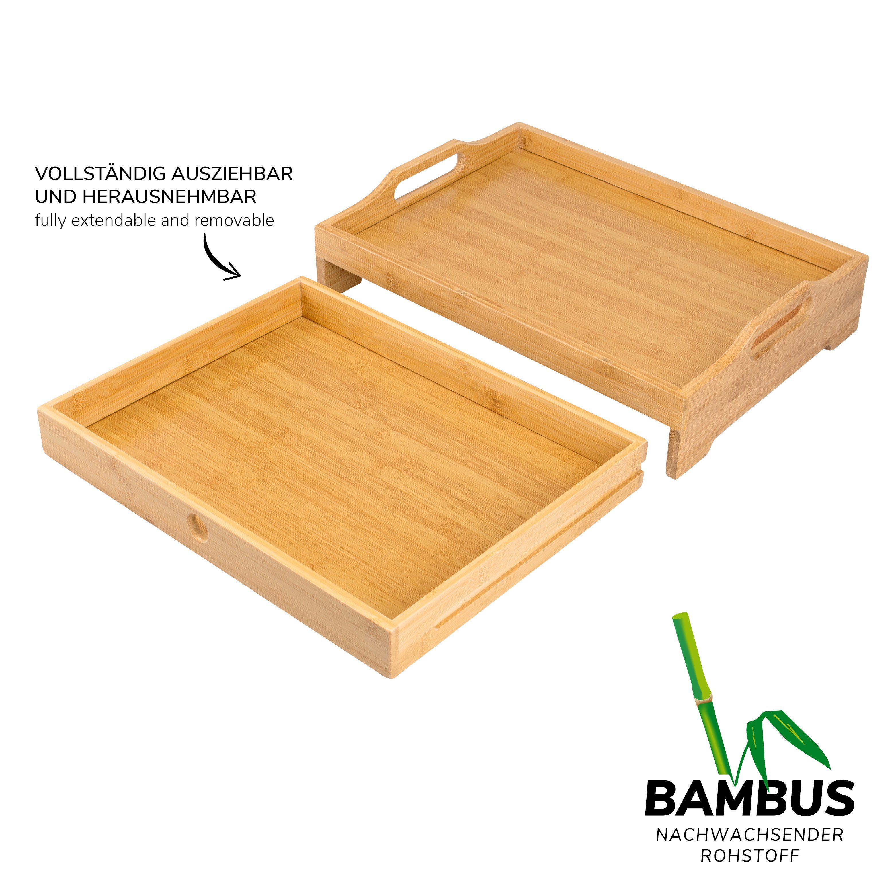 Frühstückstablett, Bambus, Serviertablett Bambus Schublade, mit bremermann Tablett bremermann