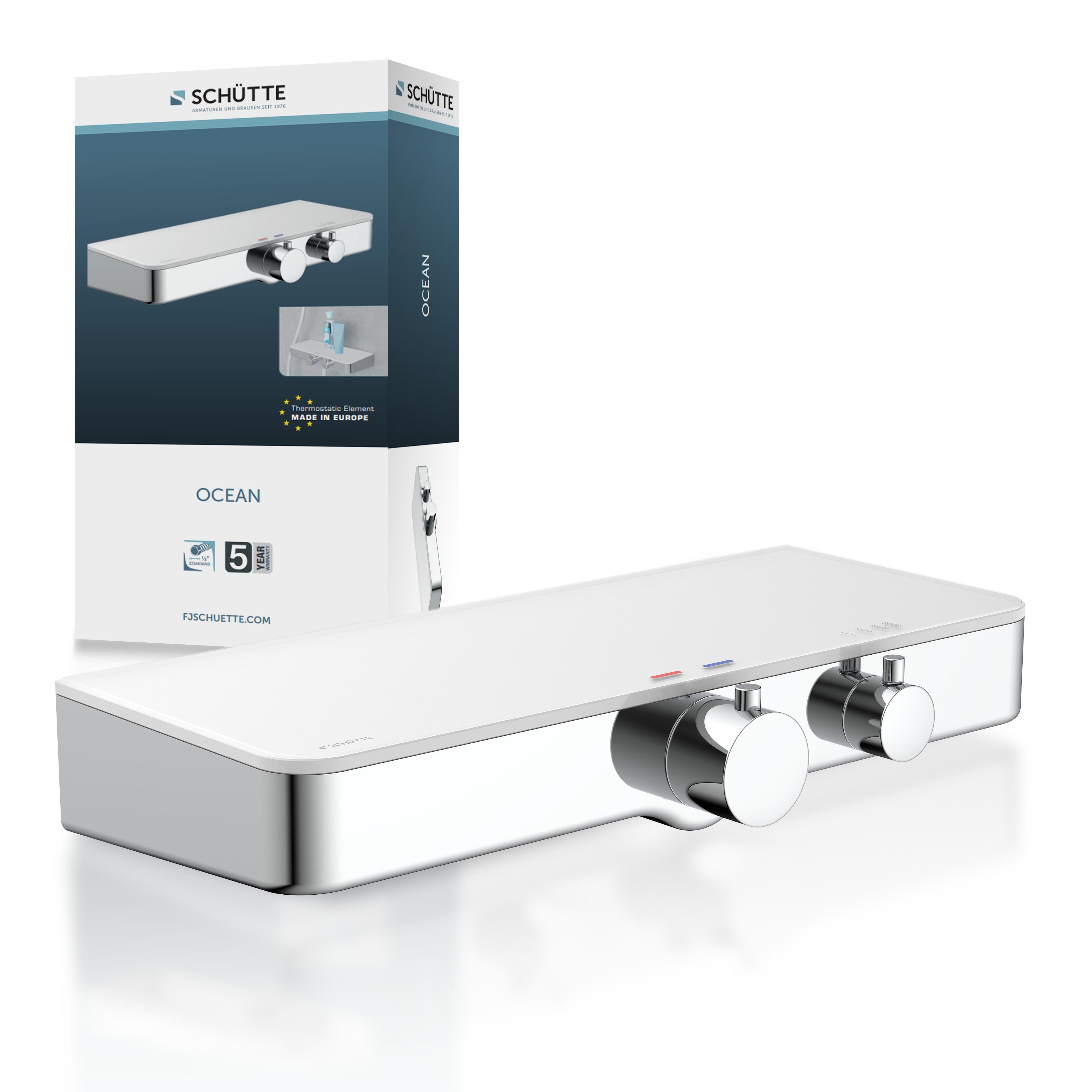Schütte Duscharmatur Ocean mit Thermostat, Mischbatterie Dusche mit Ablage, günstig online kaufen