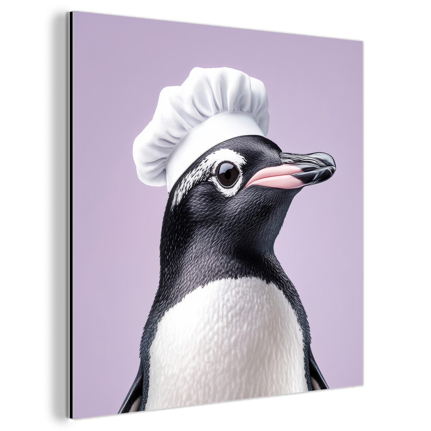 MuchoWow Metallbild Pinguin - Kochmütze - günstig online kaufen
