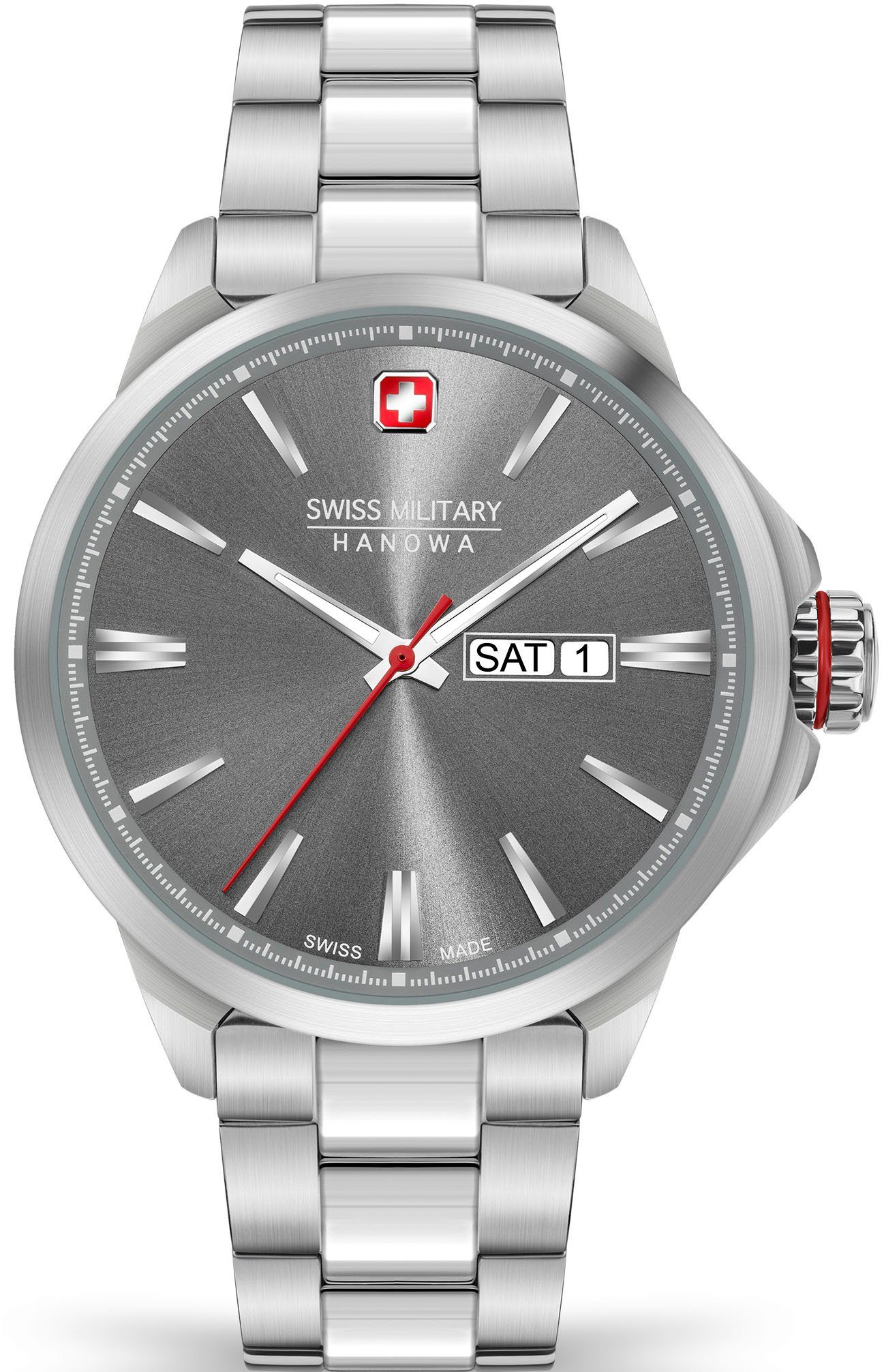 für CLASSIC, Schweizer Schweizer Swiss Hanowa 06-5346.04.009, Military Stilvolle Herren Uhr DATE DAY Uhr
