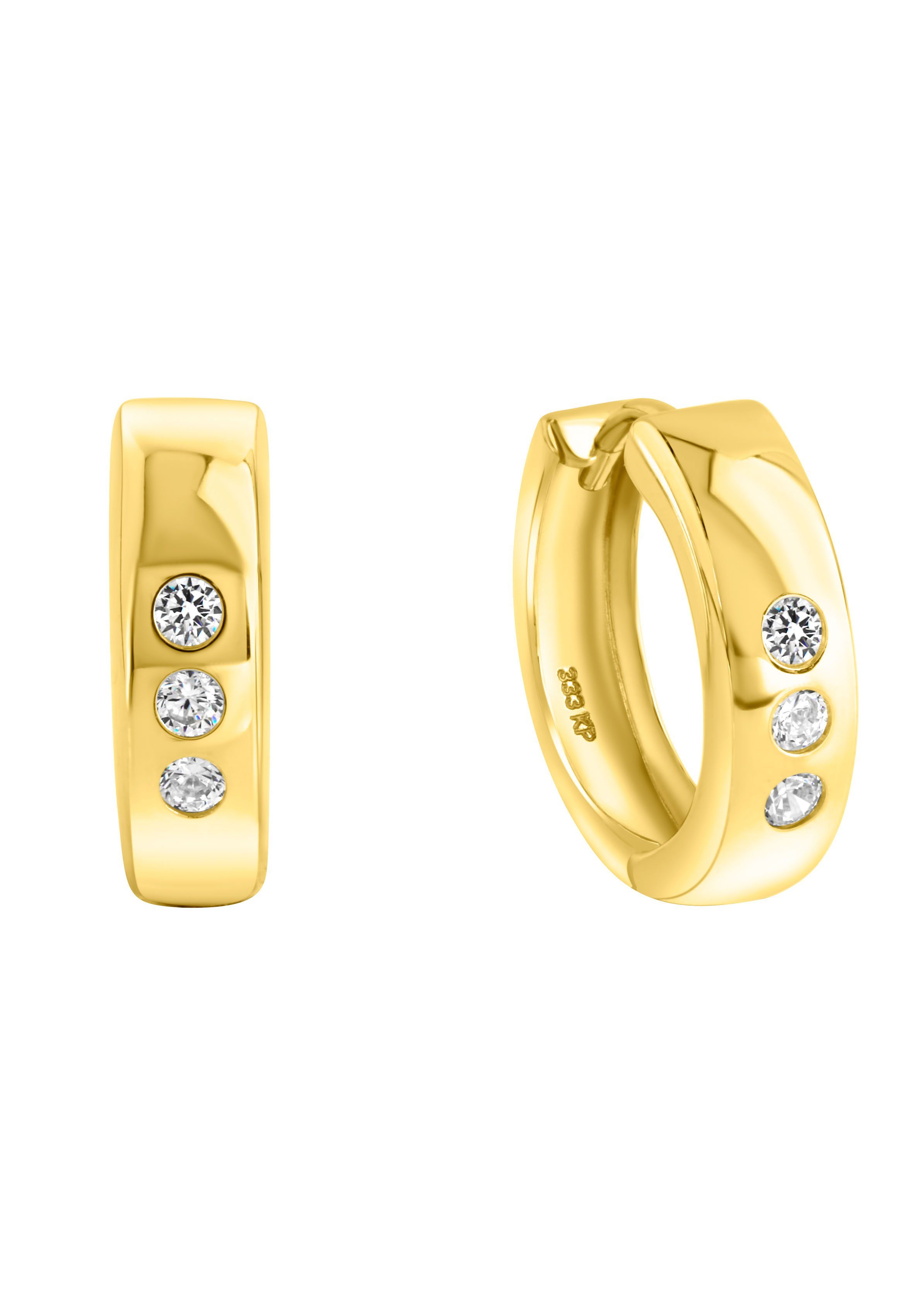 Firetti Paar Серьги-кольца Schmuck Geschenk Gold 333 Basic, ca. 15,5 mm, mit Zirkonia (synth)