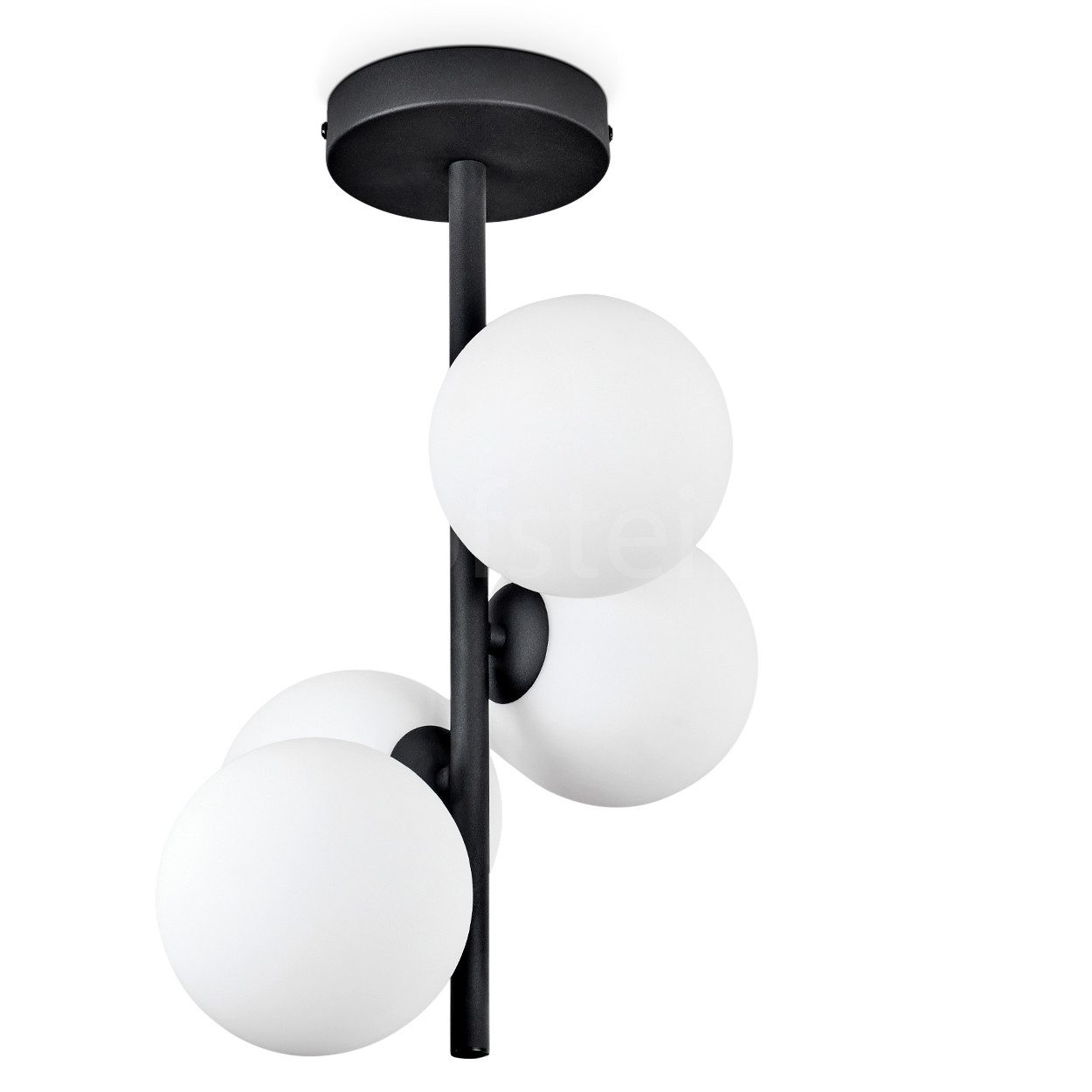 hofstein Deckenleuchte Deckenlampe aus Metall/Glas in Schwarz/Milchglas, oh günstig online kaufen