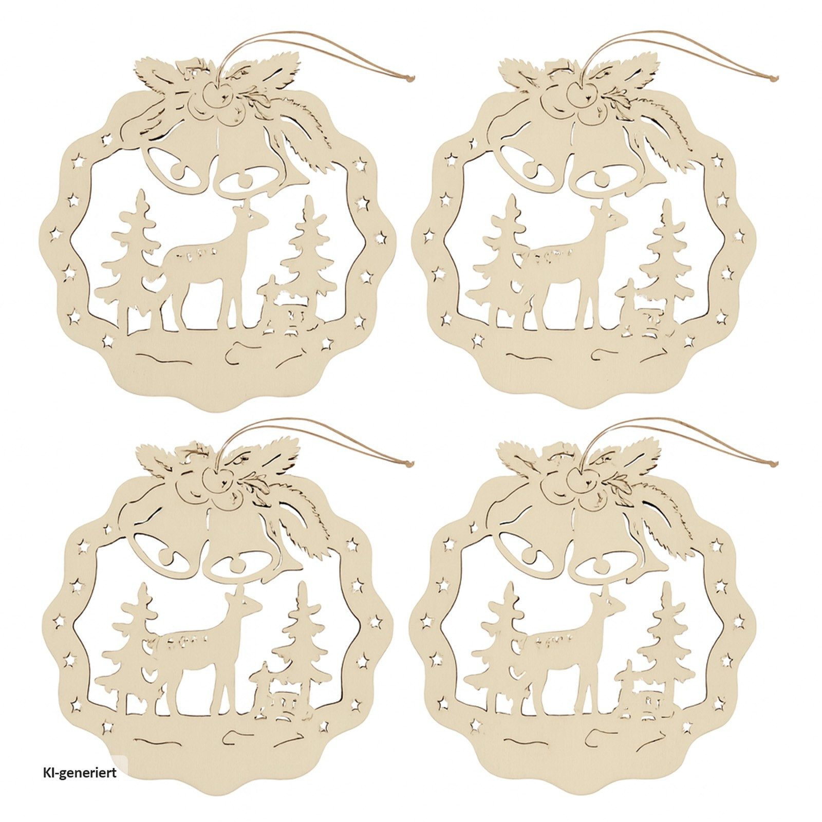 HTI-Living Beleuchtetes Fensterbild Fensterbild Rehe im Wald, Dekohänger Weihnachtsdeko
