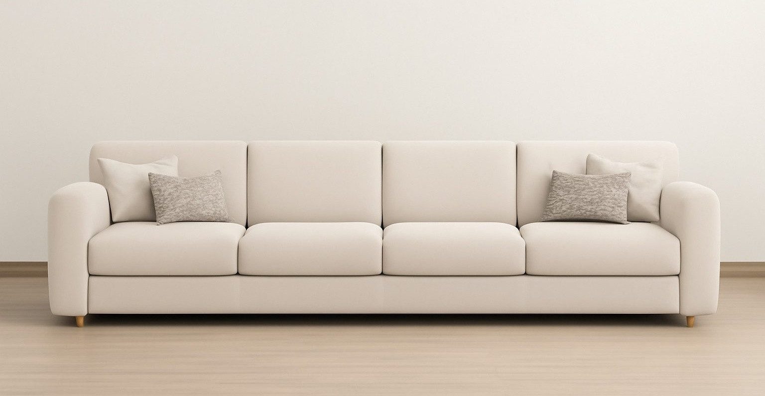 JVmoebel Big-Sofa Beige Couch aus Textil mit hochwertiger Polsterung, 1 Teile, Made in Europa