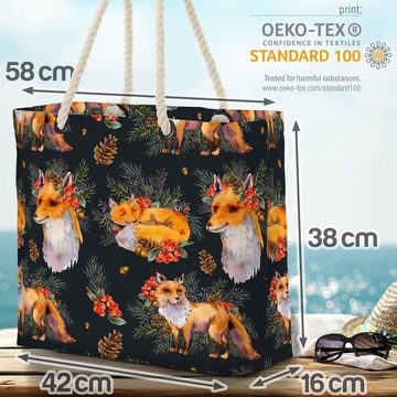 VOID Strandtasche (1-tlg), Fuchs Wald Tanne Beach Bag Wild-Hund Garten Füchse Jäger Reineke romatisch