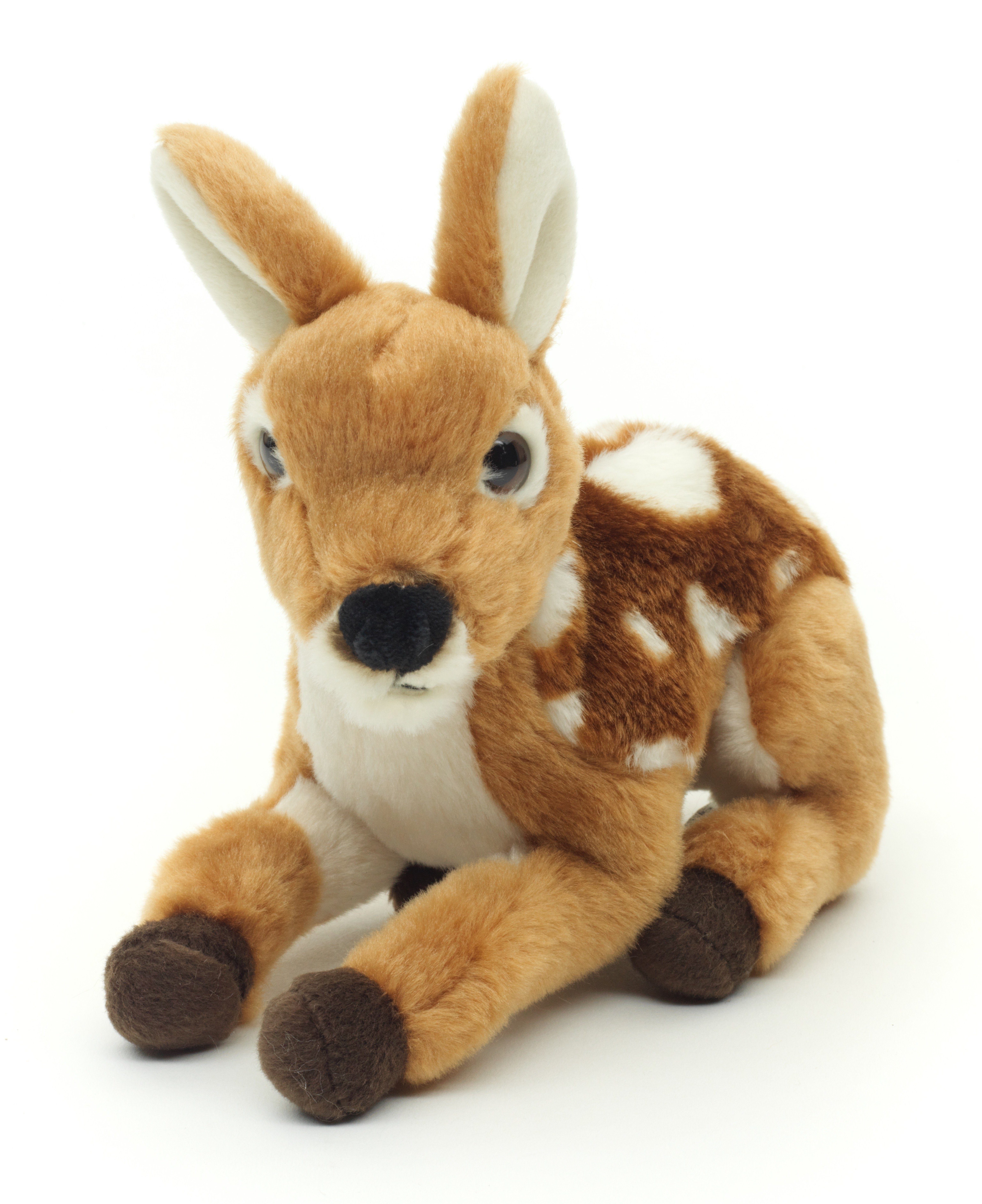 Uni-Toys Kuscheltier Rehkitz, liegend - 17 cm (Länge) - Plüsch-Reh - Plüschtier, zu 100 % recyceltes Füllmaterial
