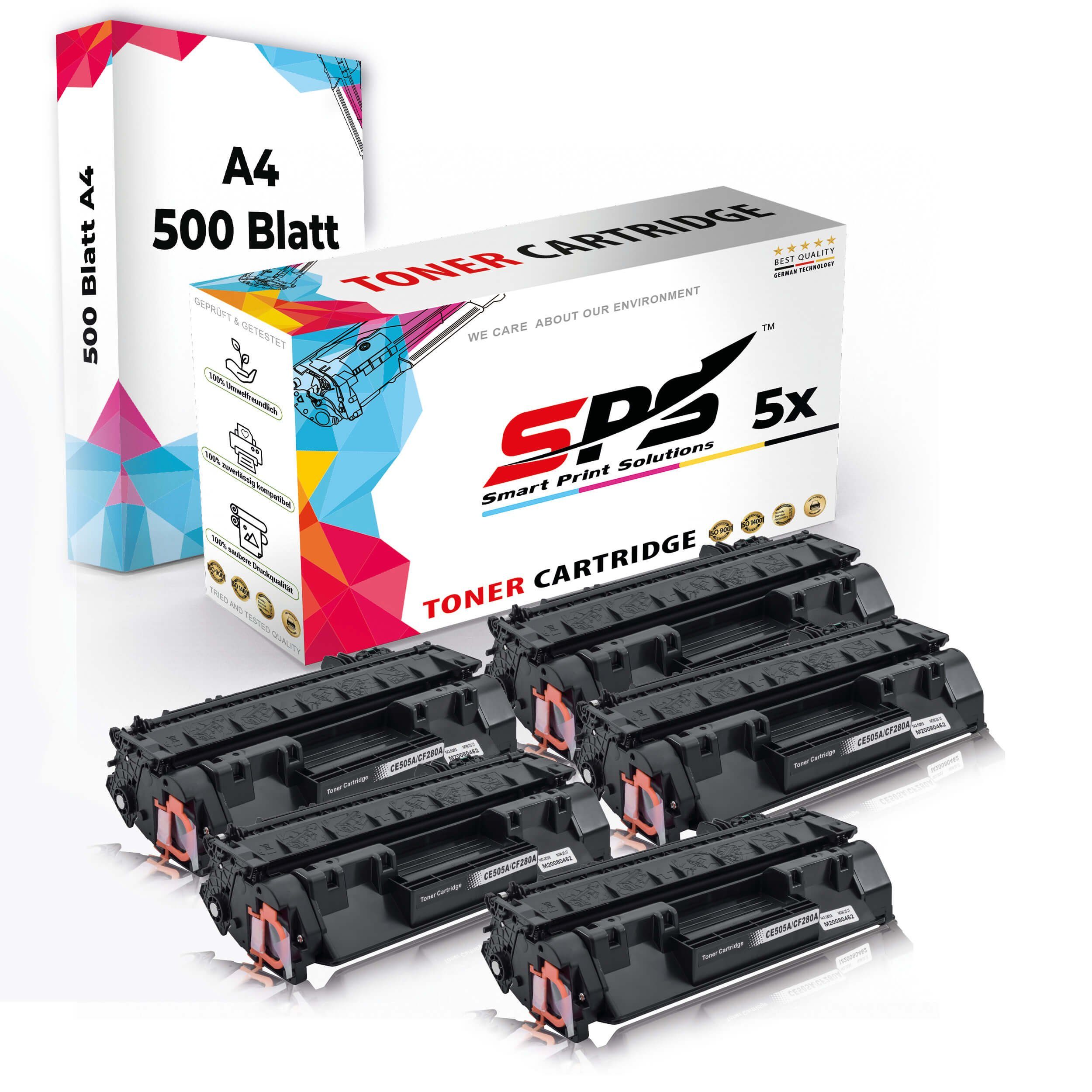 SPS Tonerkartusche Druckerpapier A4 + 5x Multipack Set Kompatibel, (5er Pack, 5x Toner,1x A4 Druckerpapier)