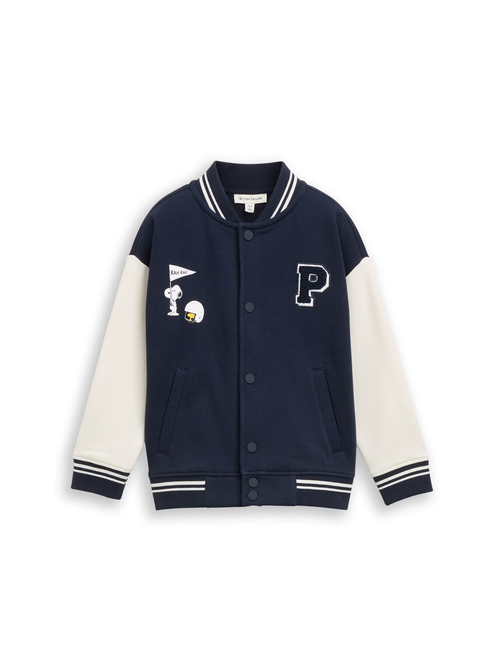 TOM TAILOR Sweatjacke Strick & Sweatshirts Oversize College Sweatjacke mit Snoopy-Rückenprint