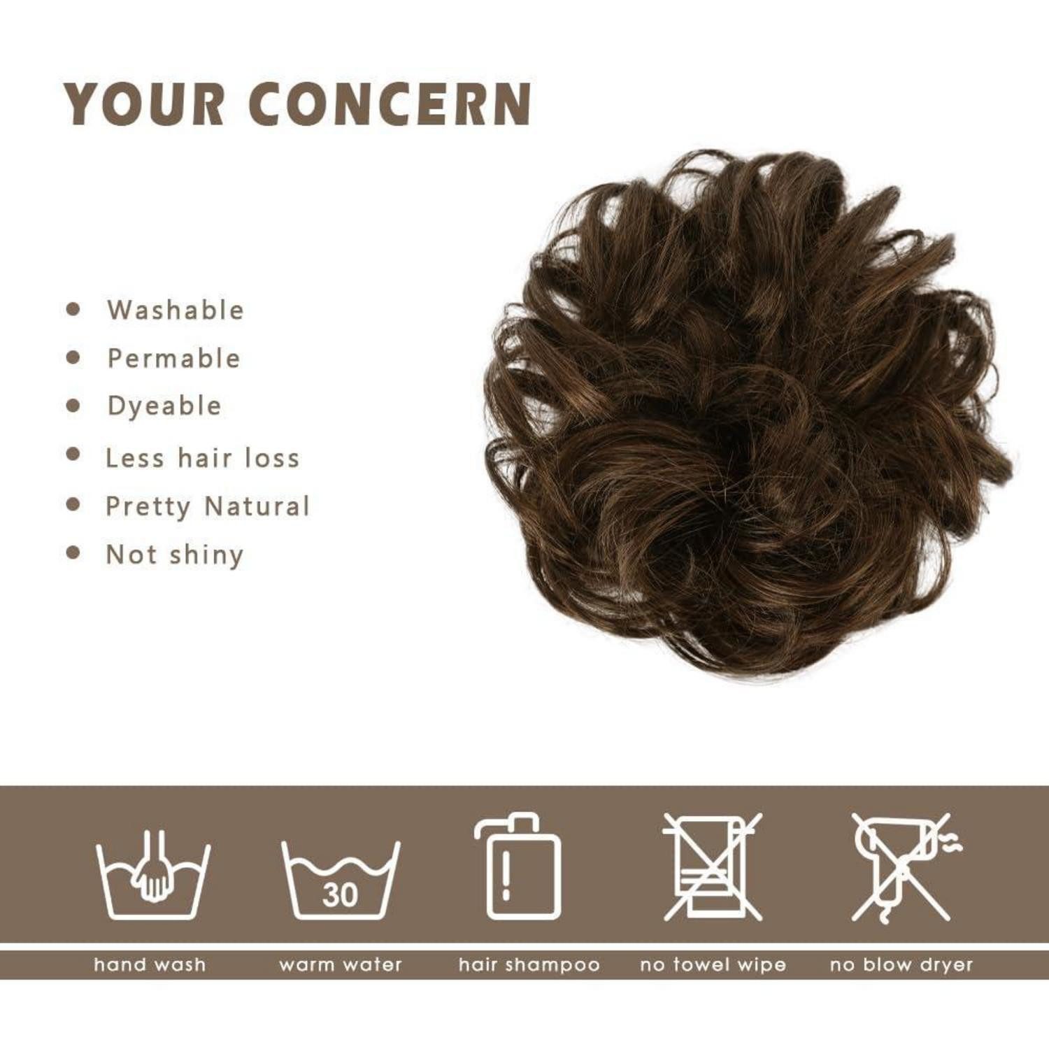 LuxusKollektion Echthaar-Extension Echthaar Haardutt Schwarz Braun Extensions für Damen Mädchen Bun