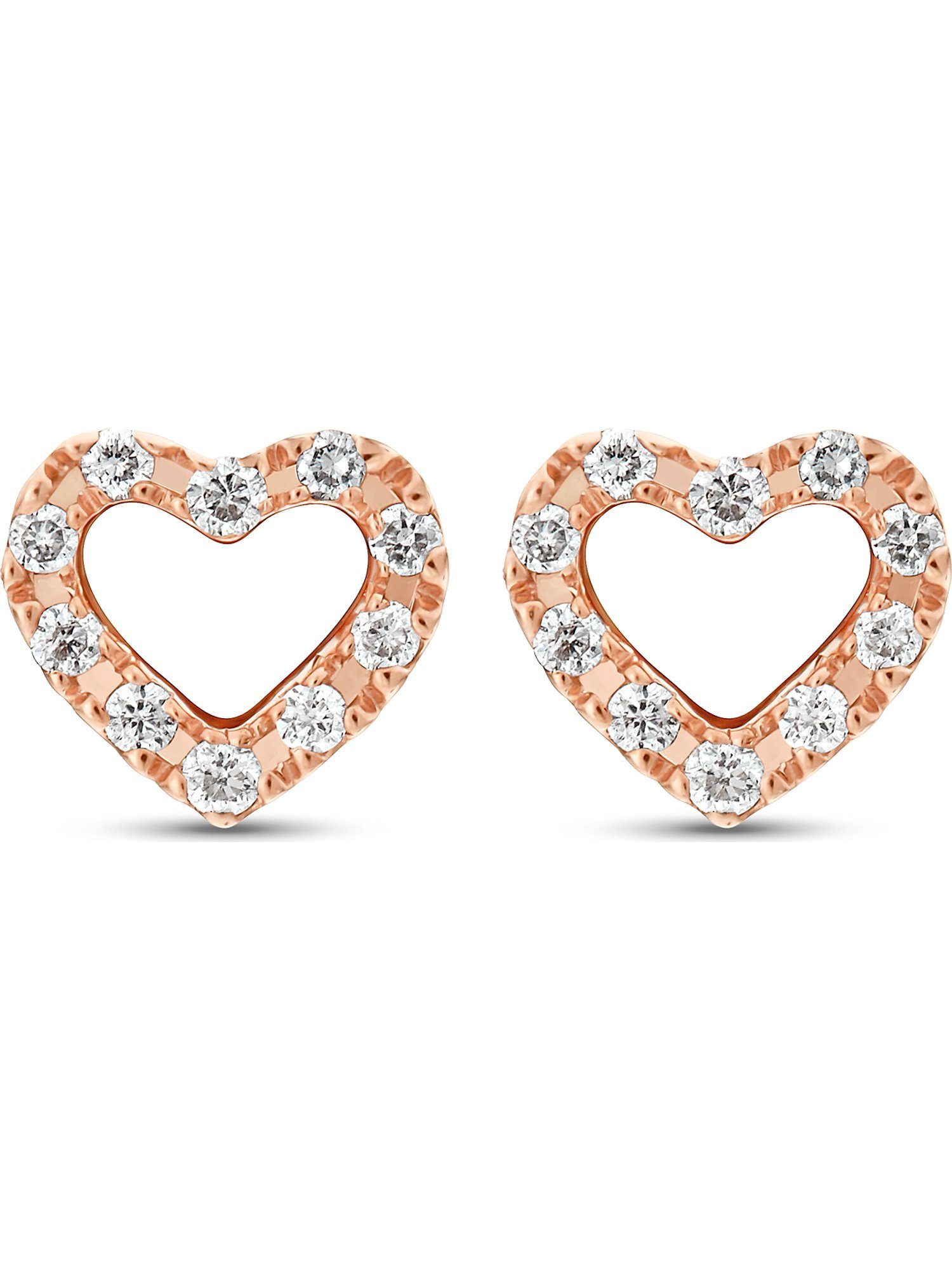 CHRIST Paar Ohrstecker CHRIST Damen-Ohrstecker 375er Roségold 20 Diamant günstig online kaufen