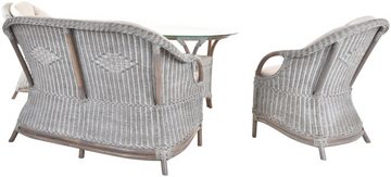 Krines Home Sitzgruppe Rattan Wintergartenset Charles Rattanmöbel Set Rattangruppe, (4-teilig, 2 Sessel, 1 Zweisitzersofa, 1 Tisch), Sitzgruppe Rattanset Rattanmöbel Lounge und Empfangsbereich