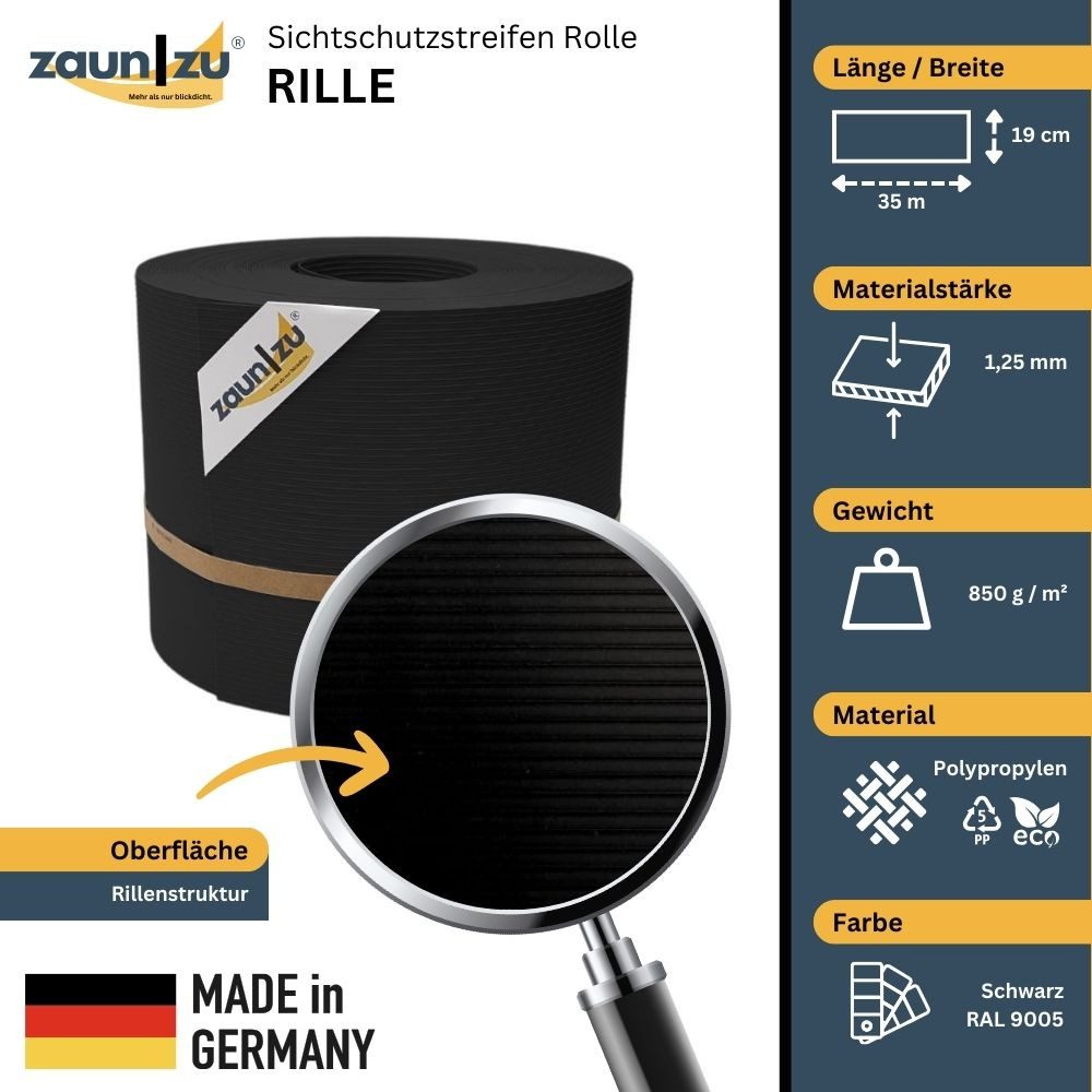 zaunzu Sichtschutzstreifen Rille für Doppelstabmatten Zaunblende günstig online kaufen