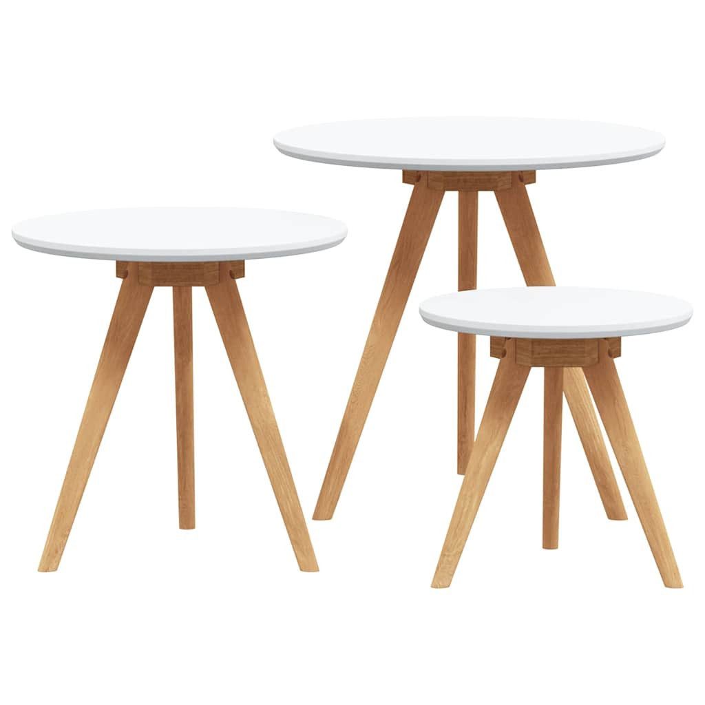 vidaXL Couchtisch Couchtisch 3 stk. Braun 50 x 50 x 46 cm Massivholz aus Walnuss (3-St)