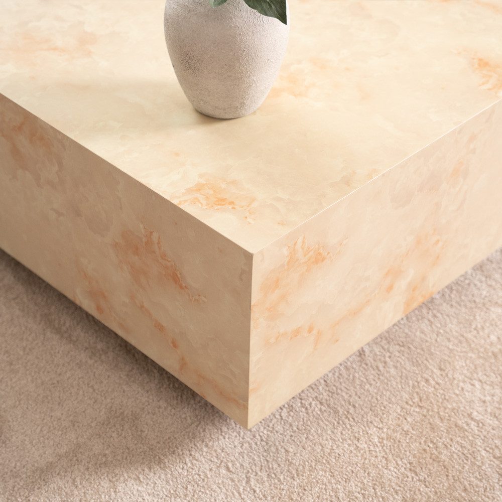 HOME DELUXE Couchtisch Marmor AMIRI Größenauswahl, Marmoroptik, Wohnzimmertisch